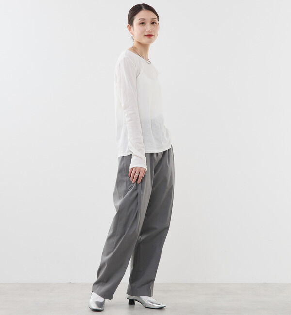 Soffitto「コットン丸首インナーロングTシャツ」|Tシャツ・カットソー|