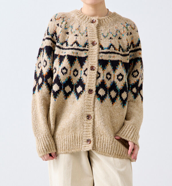 SOFFITTO「【GREEN BUTTER/グリーンバター】Alpaca Nordic Cardigan」|カーディガン|ベージュ系その他