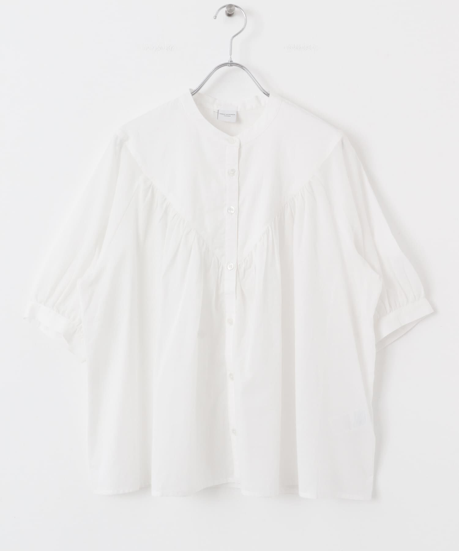 URBAN RESEARCH DOORS「コットンボイルV切替ギャザーブラウス」|シャツ・ブラウス|