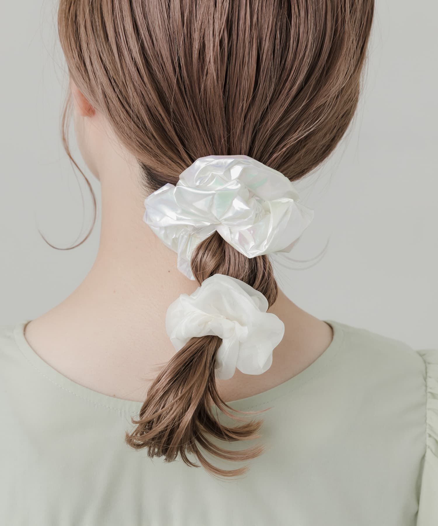 SMELLY「メタリックパール2セットシュシュ」|ヘアゴム・シュシュ|