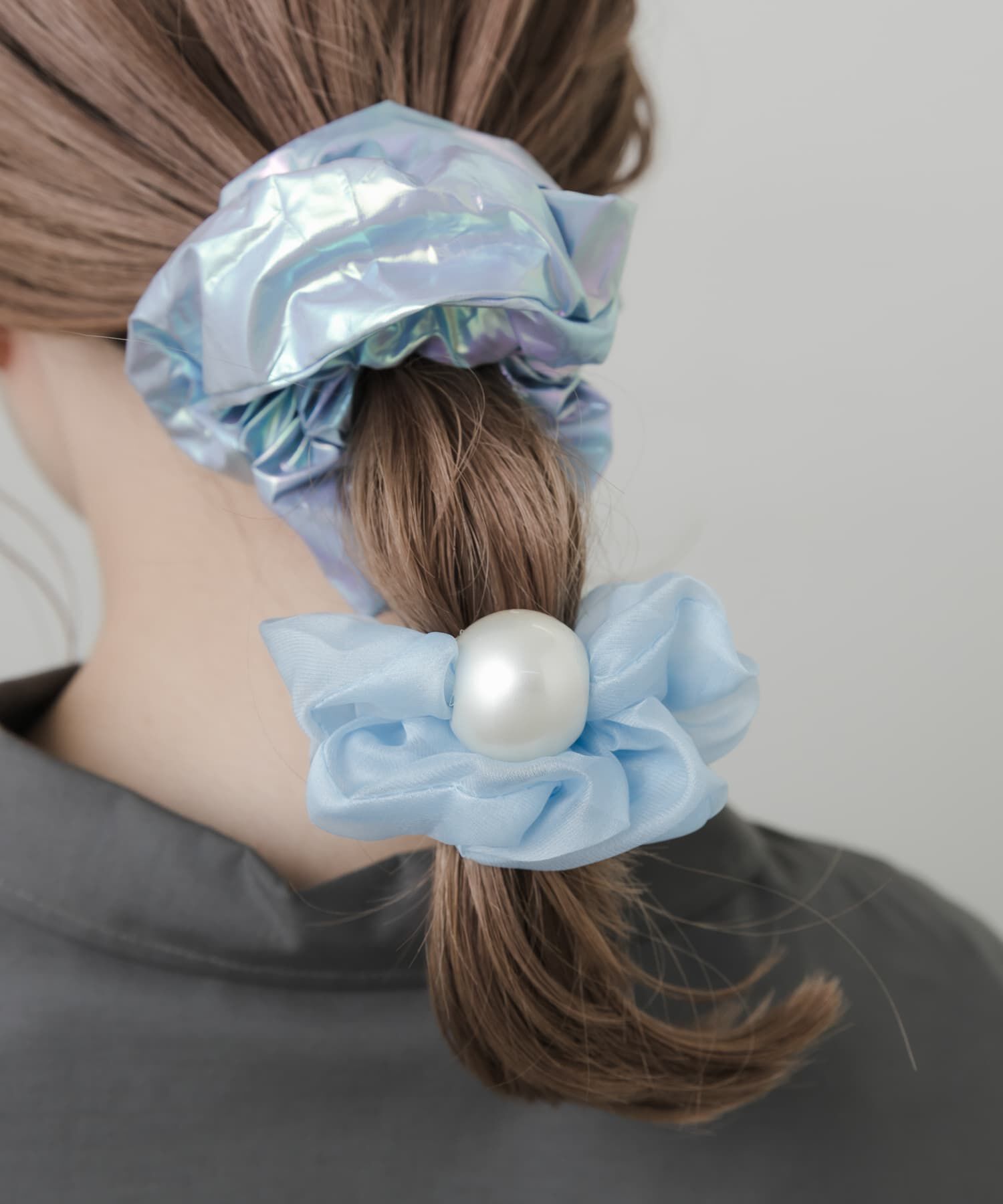 SMELLY「メタリックパール2セットシュシュ」|ヘアゴム・シュシュ|