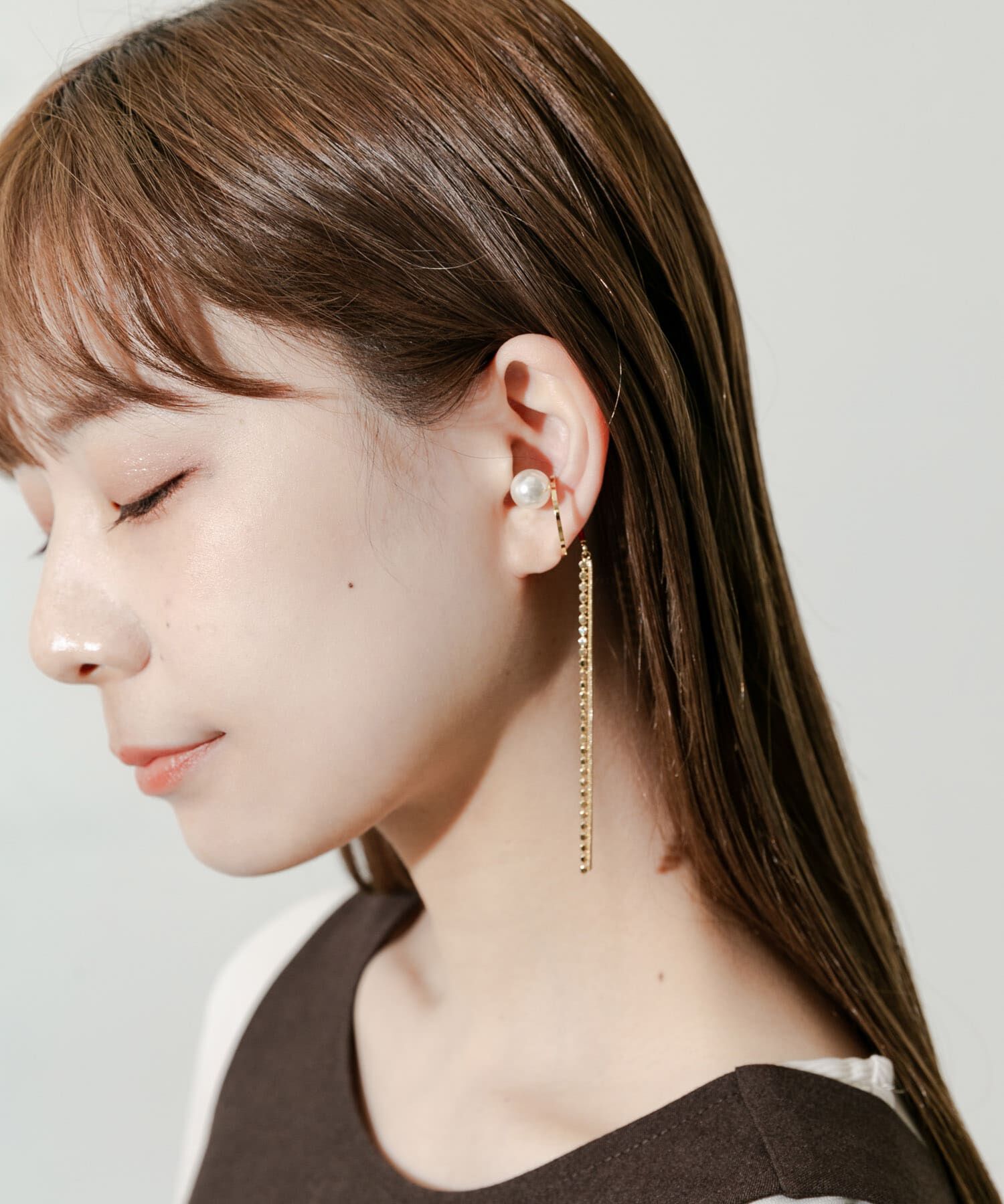 SMELLY「パールツイストチェーンイヤカフ」|イヤリング|