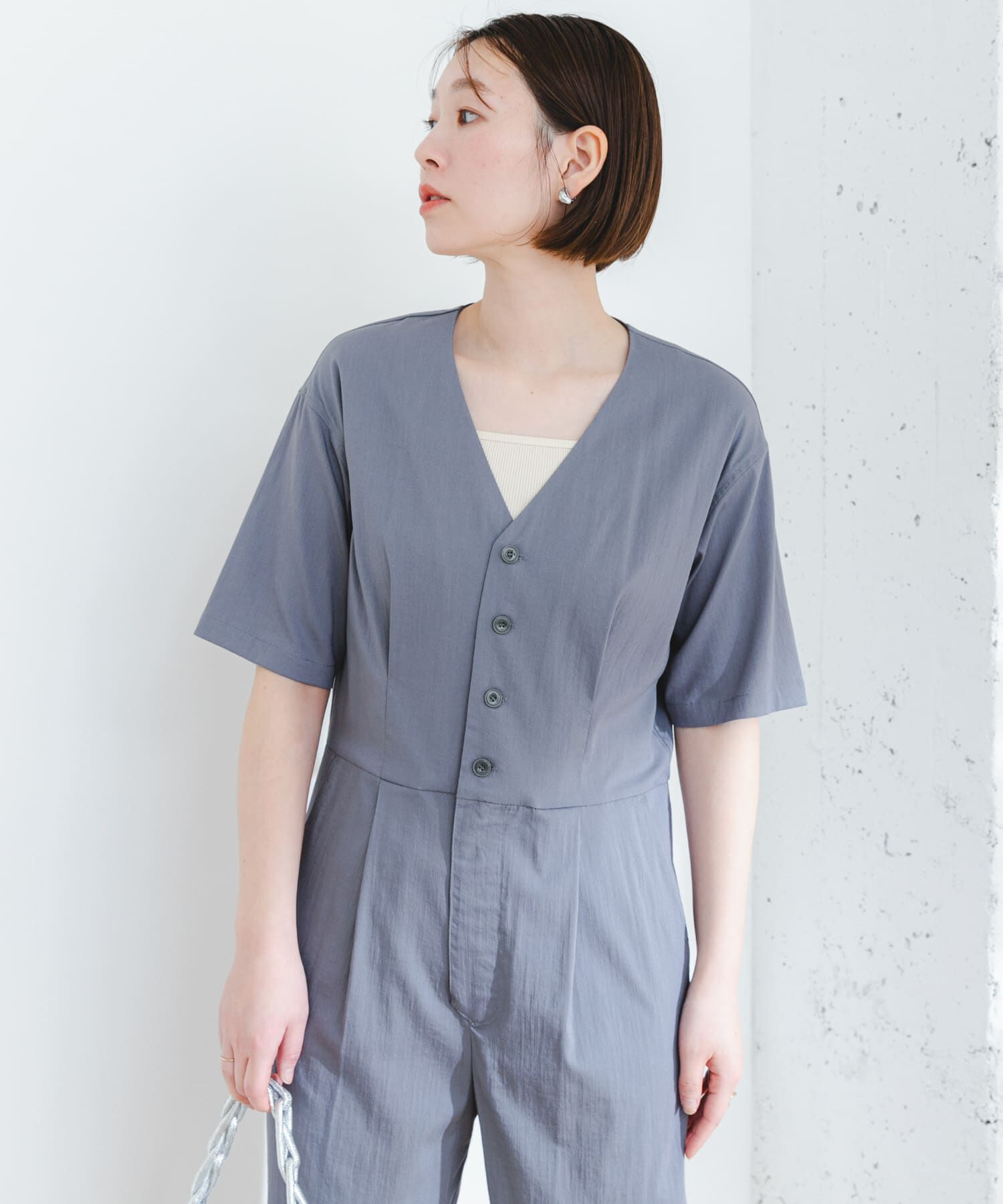 URBAN RESEARCH ROSSO「F by ROSSO　ウエスト切り替えVネックオールインワン」|スカート|