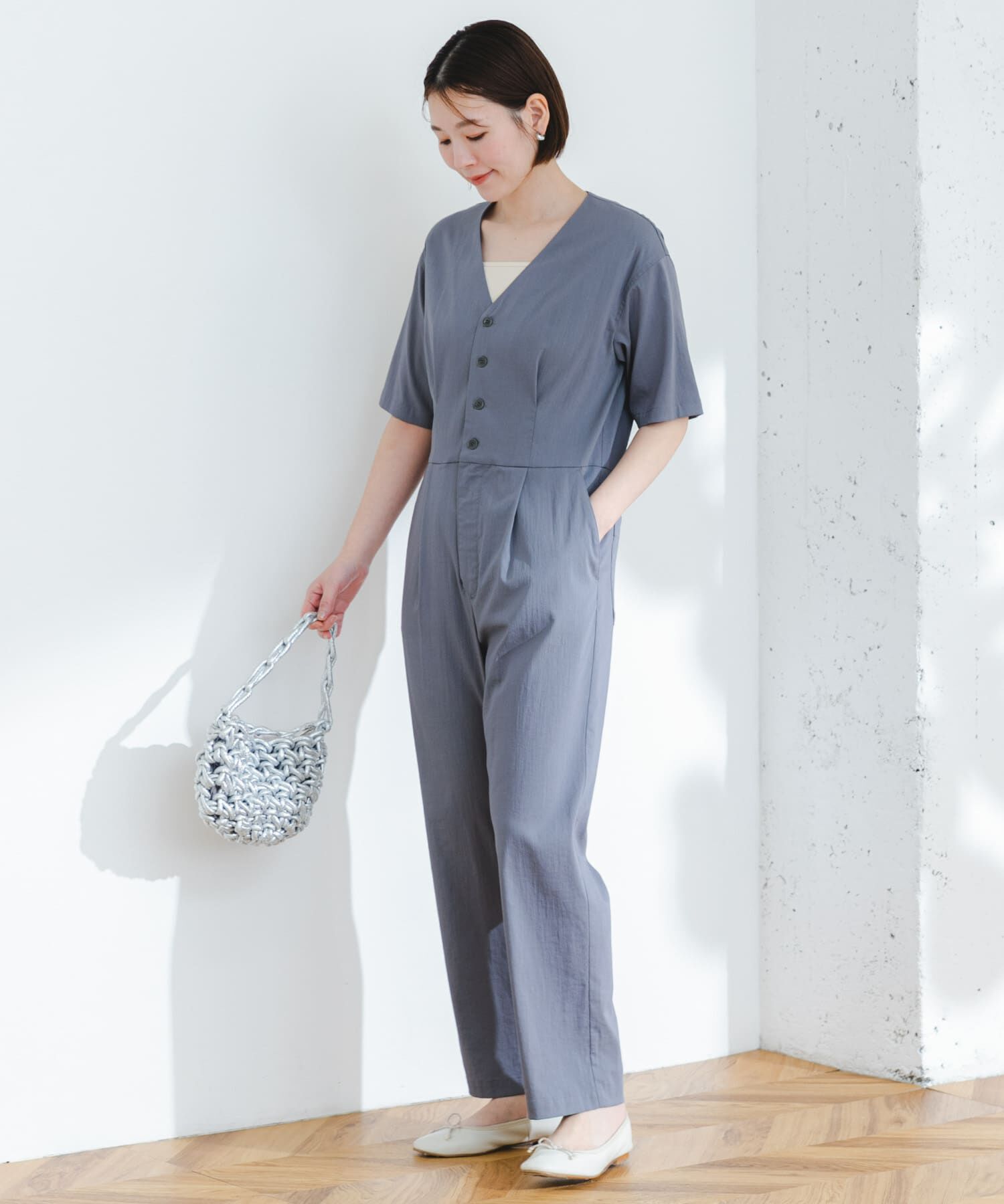 URBAN RESEARCH ROSSO「F by ROSSO　ウエスト切り替えVネックオールインワン」|スカート|