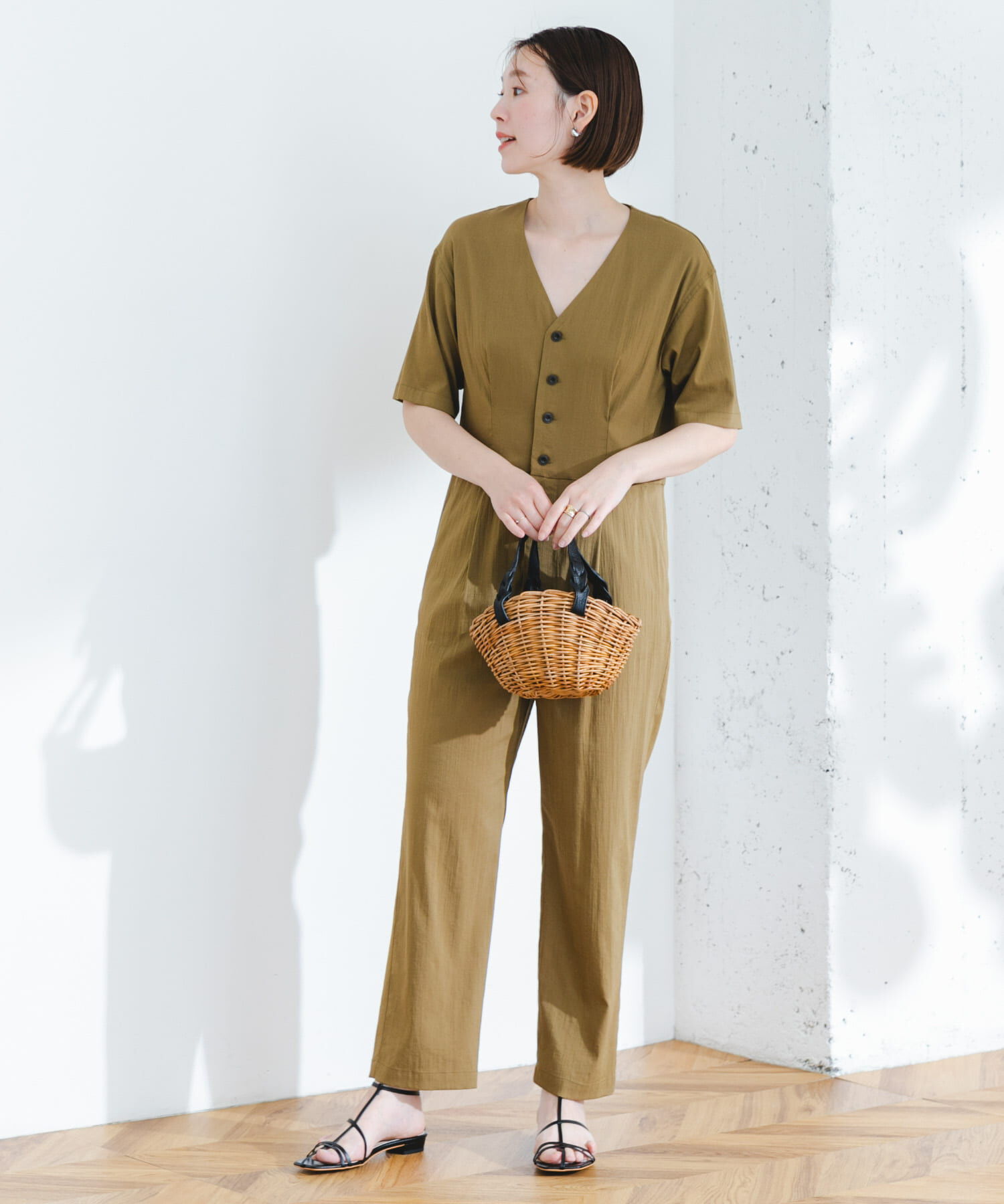 URBAN RESEARCH ROSSO「F by ROSSO　ウエスト切り替えVネックオールインワン」|スカート|