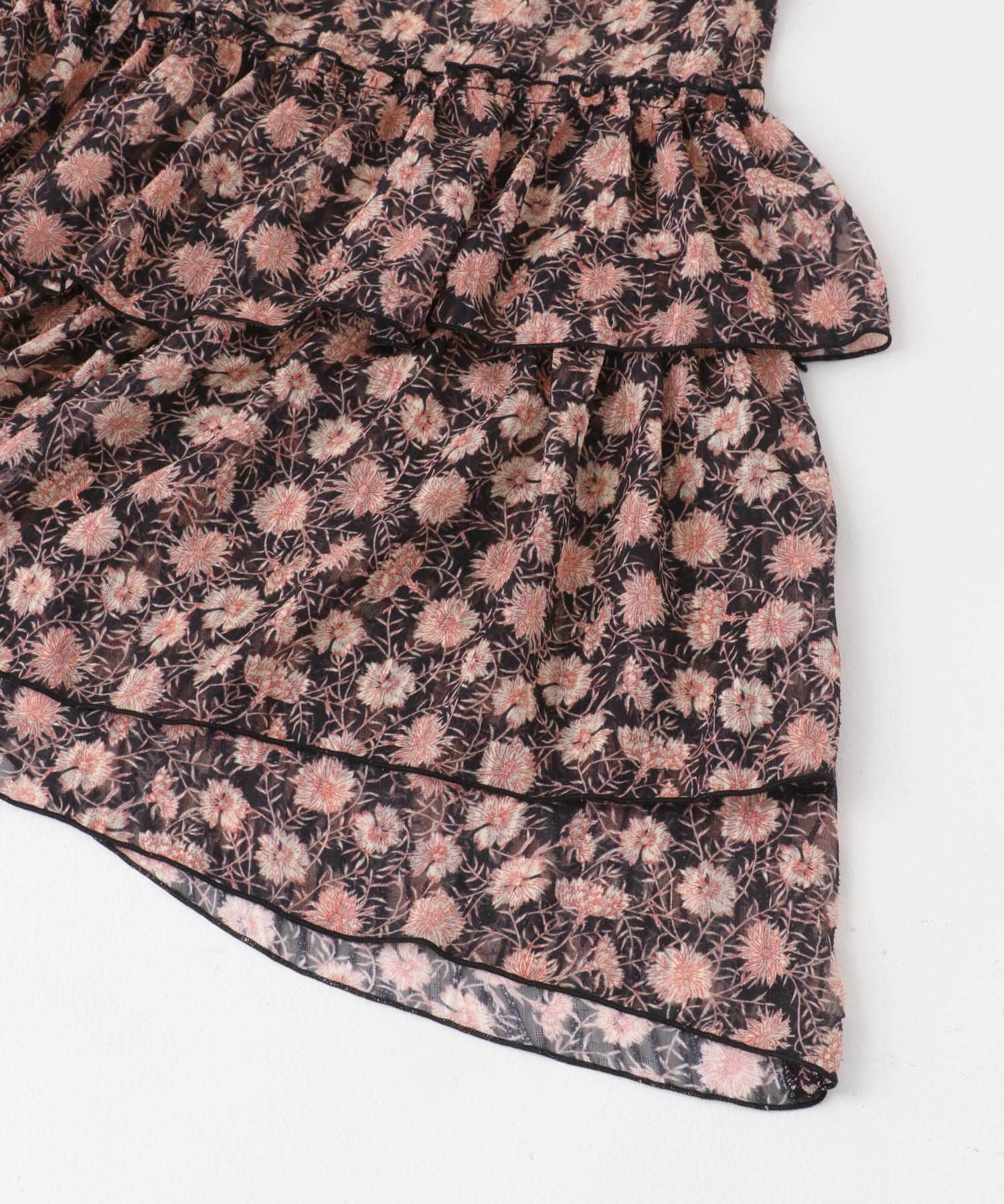 URBAN RESEARCH ROSSO「F by ROSSO　フラワープリントティアードミニワンピース」|ワンピース|