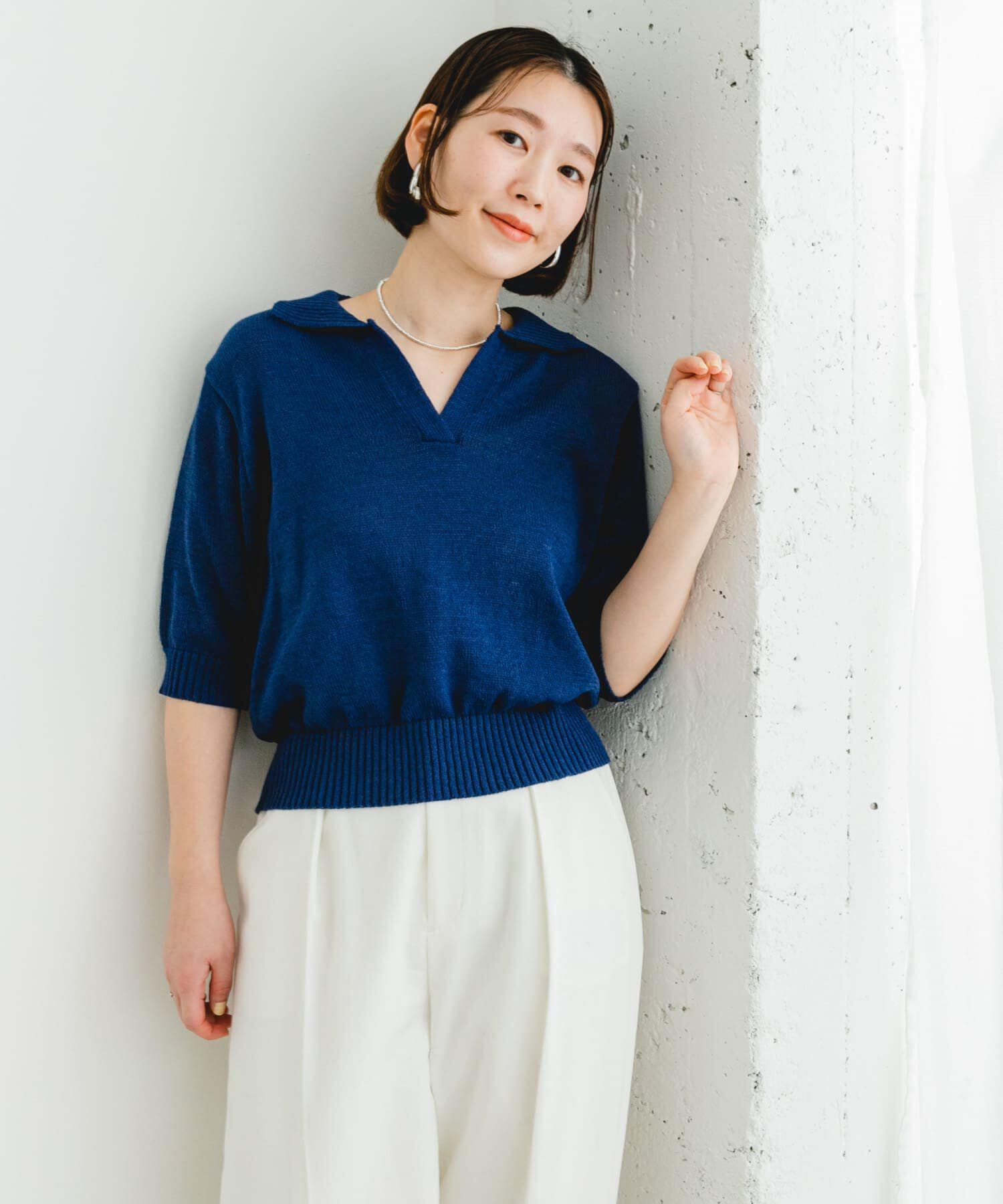 URBAN RESEARCH ROSSO「F by ROSSO　オープンカラーサマーニット」|ニット・セーター|