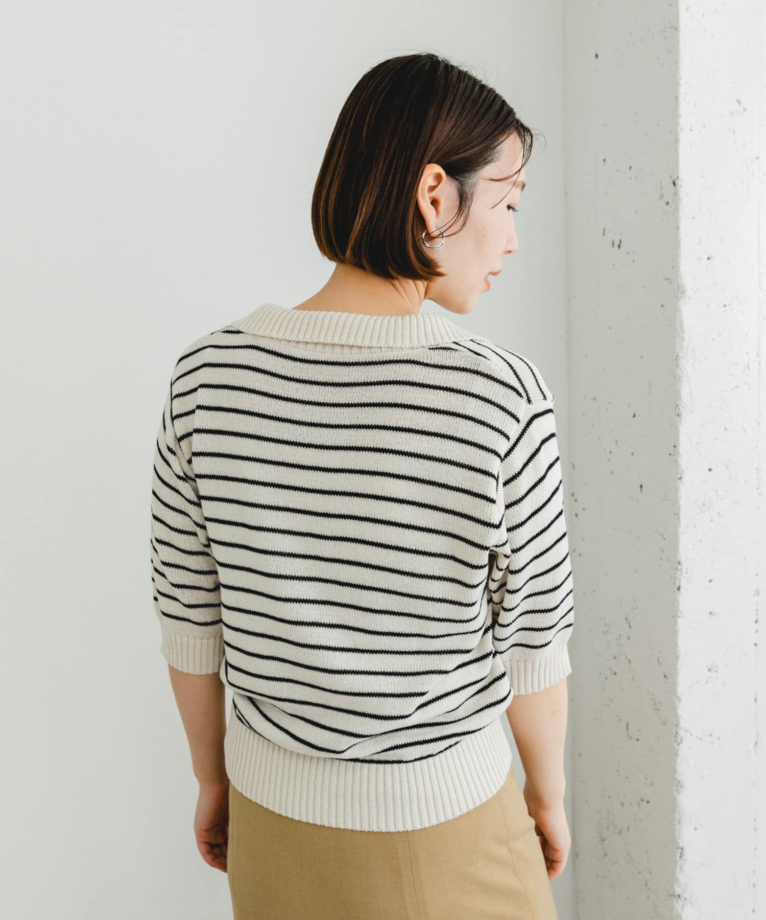 URBAN RESEARCH ROSSO「F by ROSSO　オープンカラーサマーニット」|ニット・セーター|