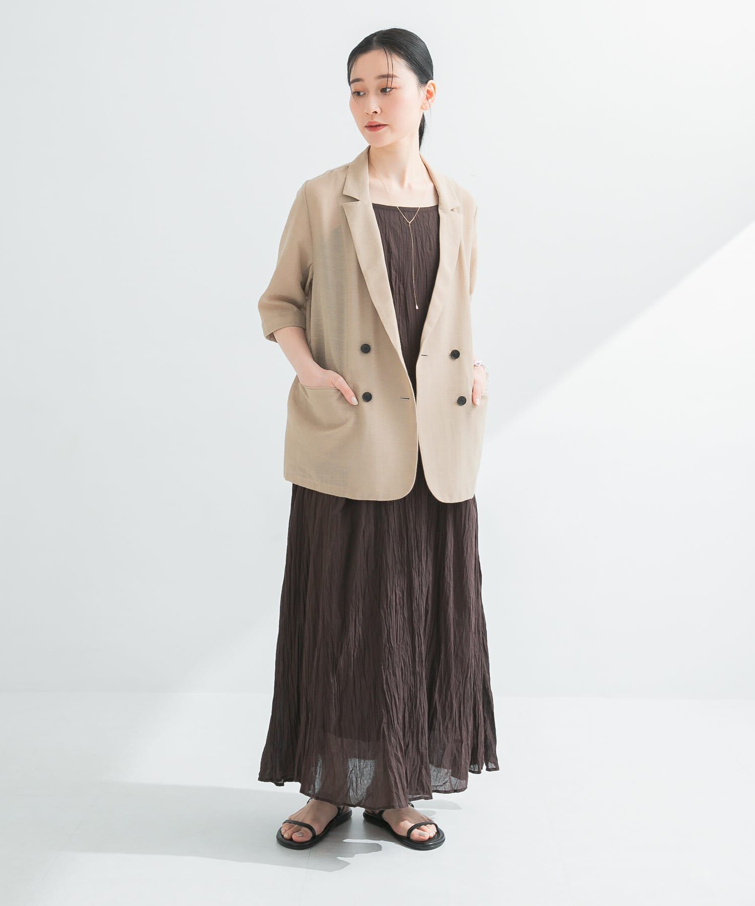 URBAN RESEARCH「コットンクリンクルキャミワンピース」|ワンピース|