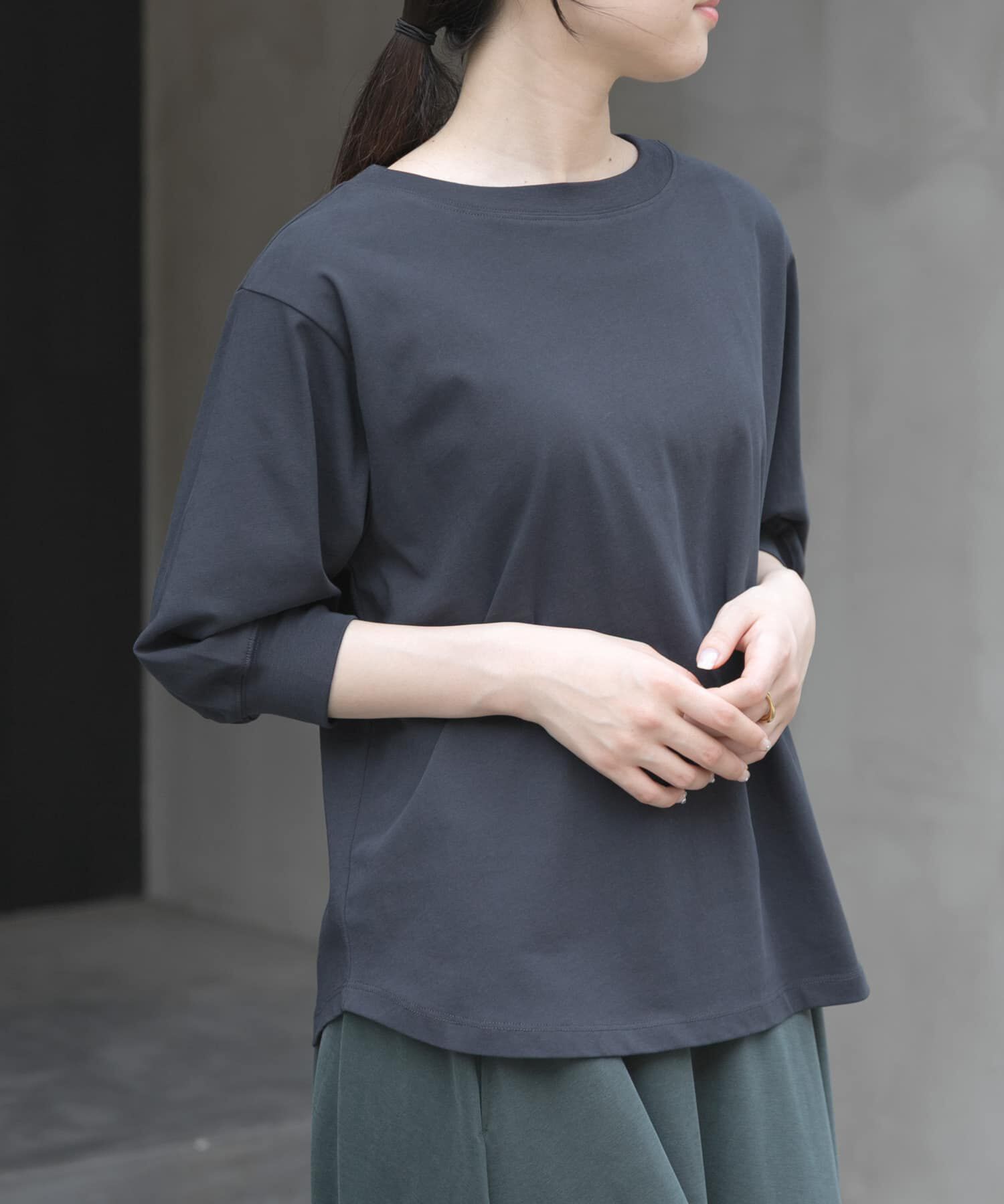 URBAN RESEARCH DOORS「FORK&SPOON　ハイツイストコットンギャザースリーブTシャツ」|Tシャツ・カットソー|