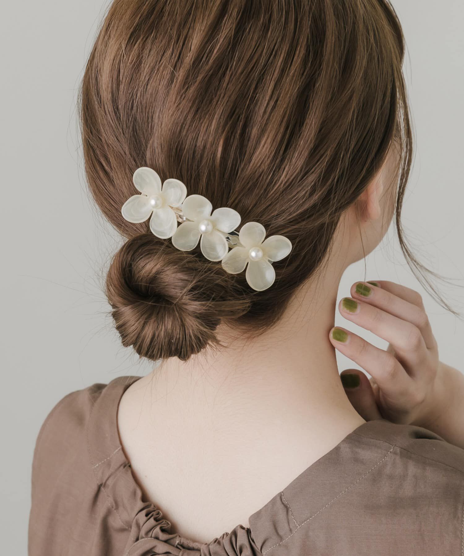 SMELLY「フラワーパールバレッタ」|その他|アイボリー