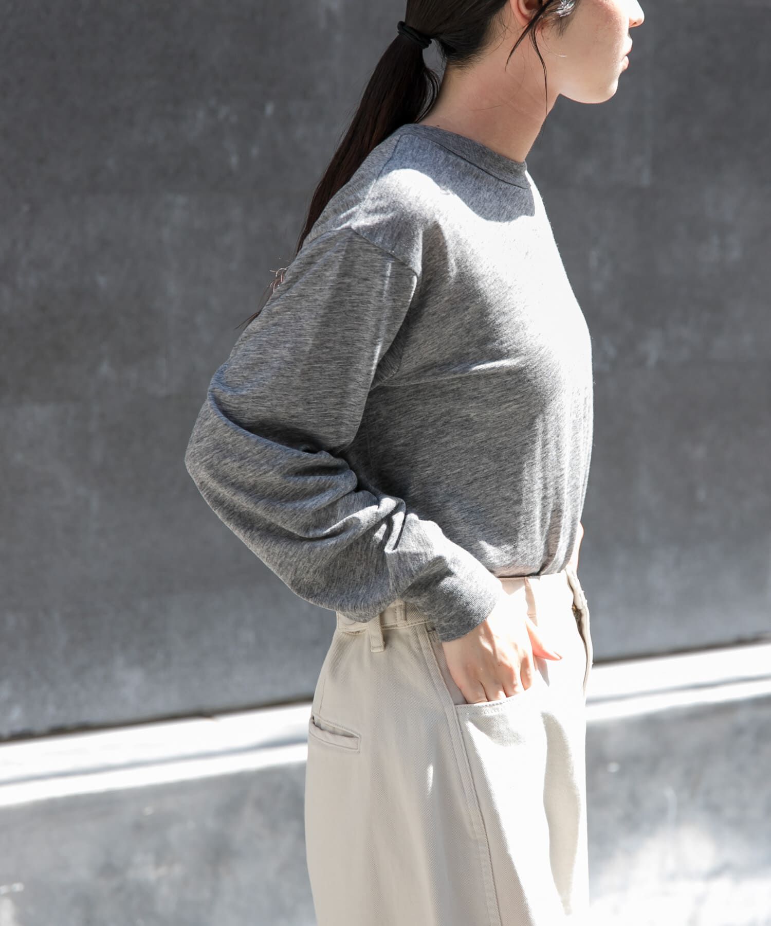 URBAN RESEARCH DOORS「FORK&SPOON　ウール混クルーネックカットソー」|Tシャツ・カットソー|