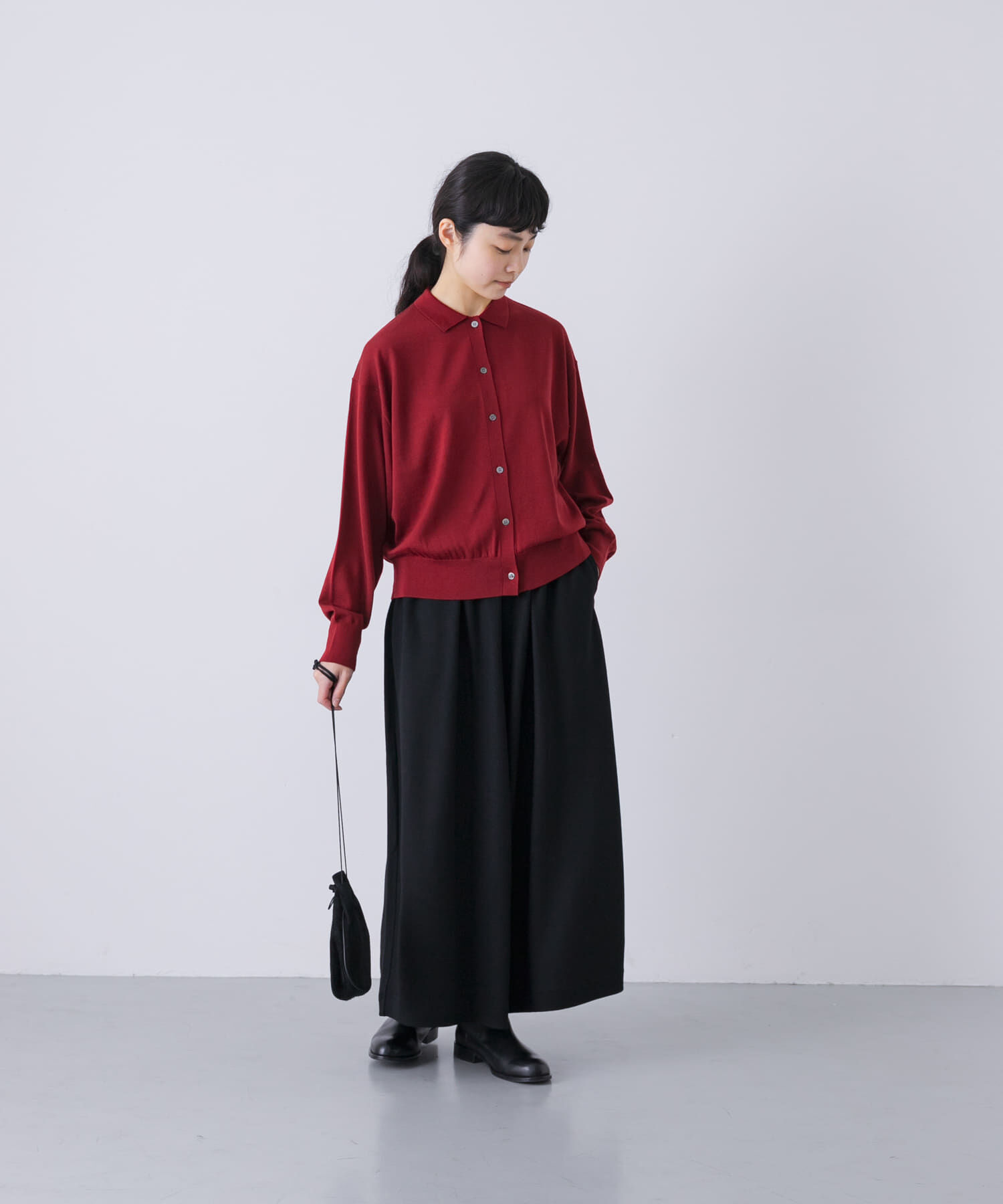 かぐれ「ウールポロニットカーディガン」|カーディガン|