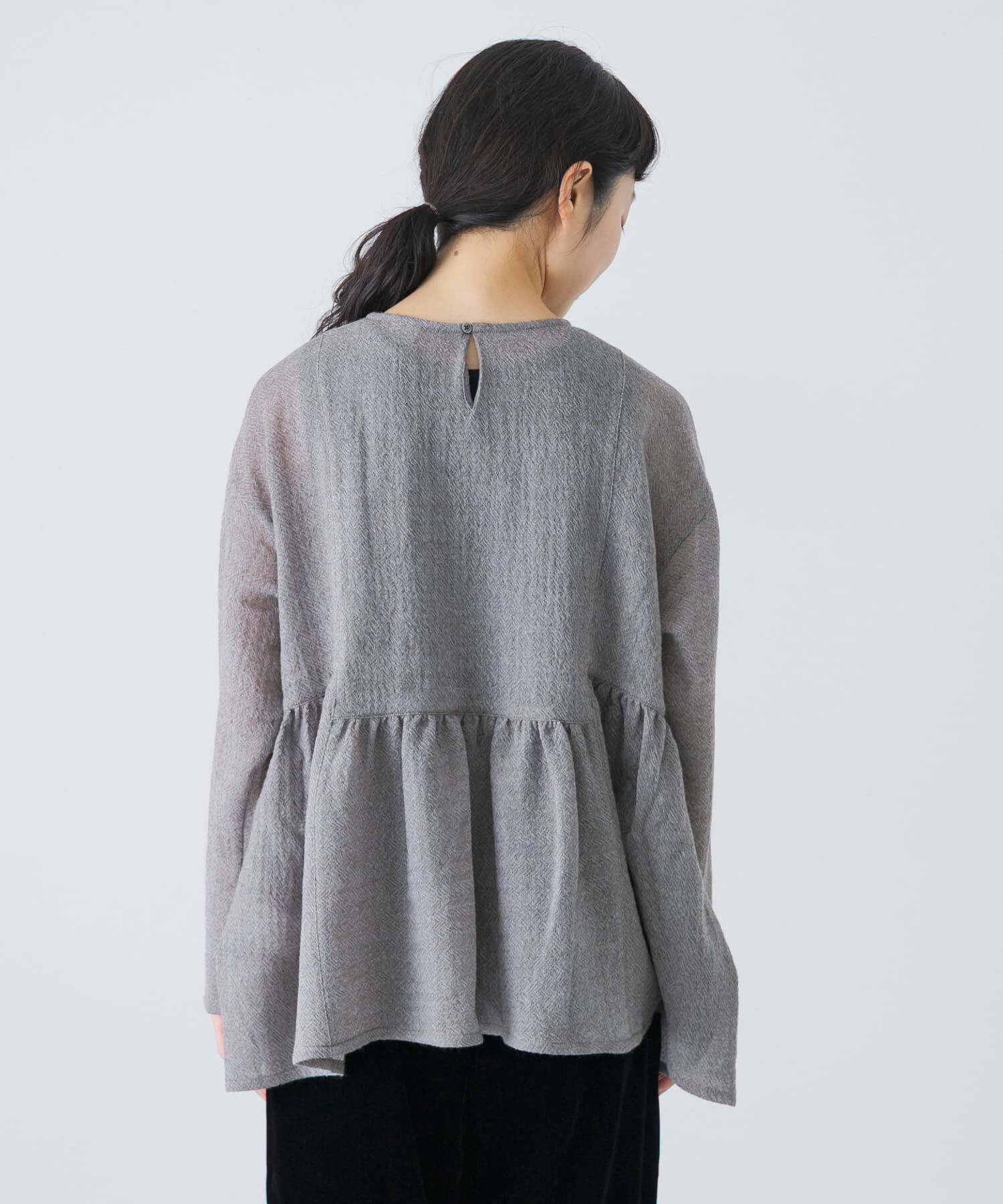 かぐれ「ウールガーゼギャザープルオーバー」|シャツ・ブラウス|