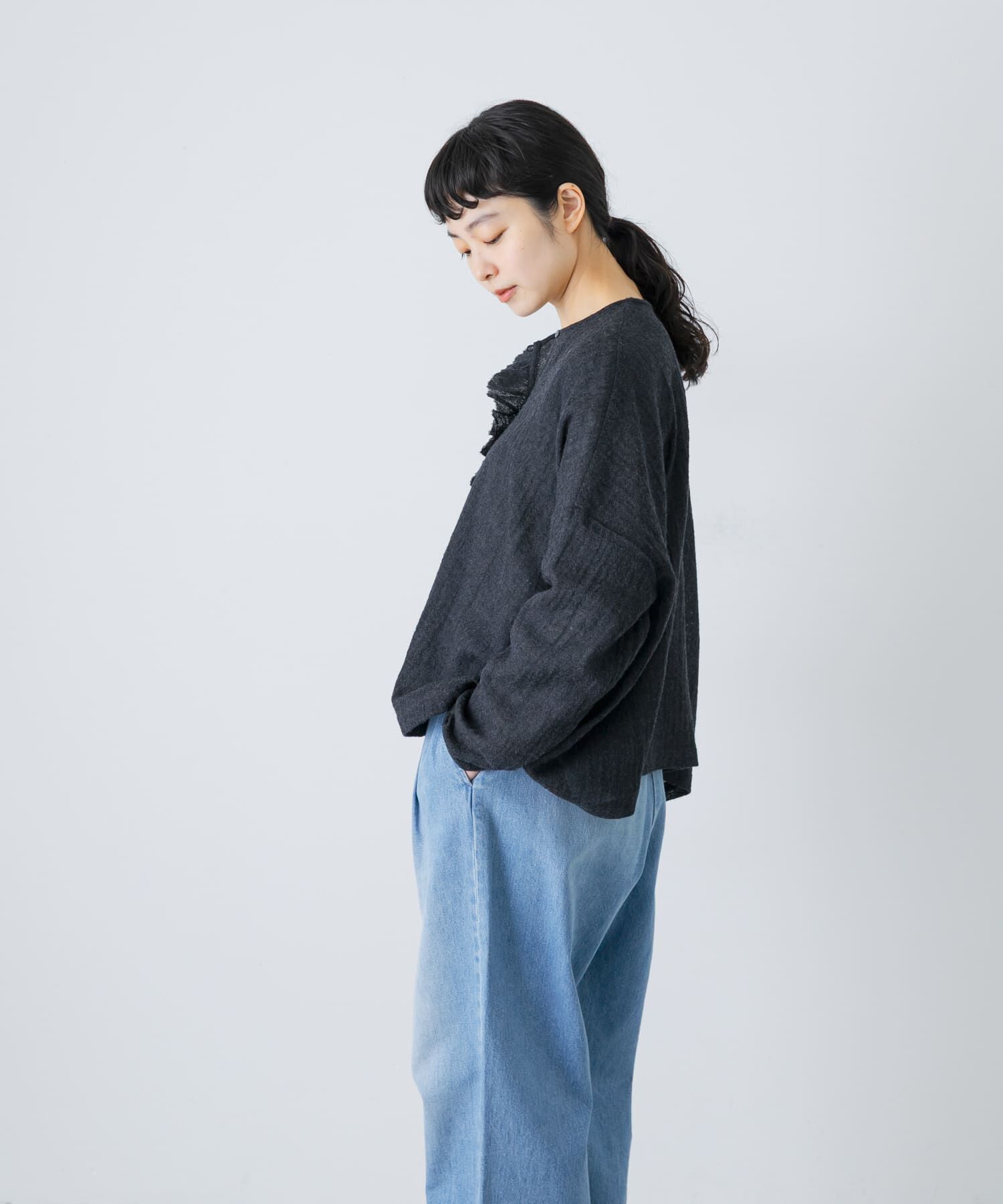 かぐれ「ウールワイドフリルプルオーバー」|シャツ・ブラウス|