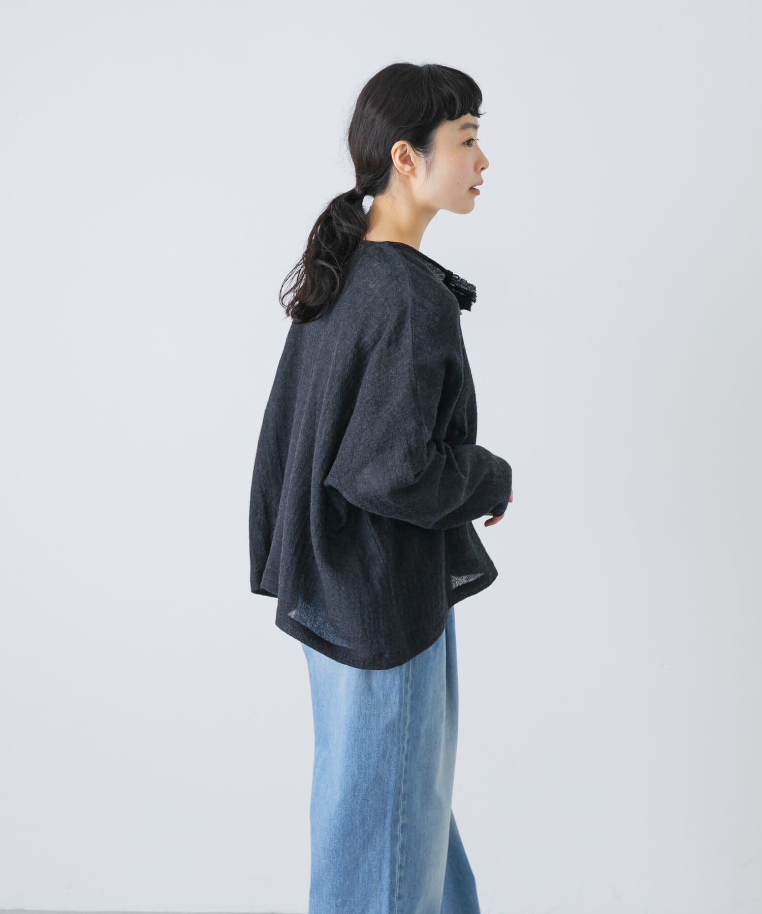 かぐれ「ウールワイドフリルプルオーバー」|シャツ・ブラウス|