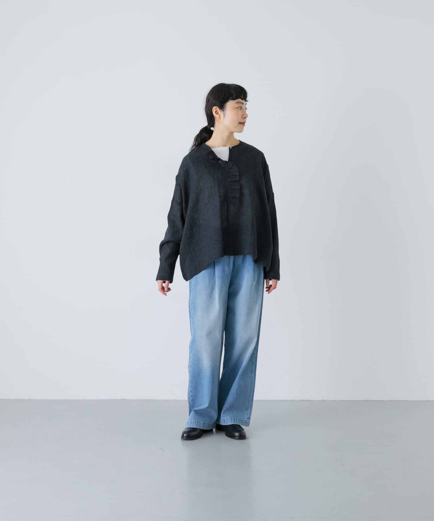 かぐれ「ウールワイドフリルプルオーバー」|シャツ・ブラウス|