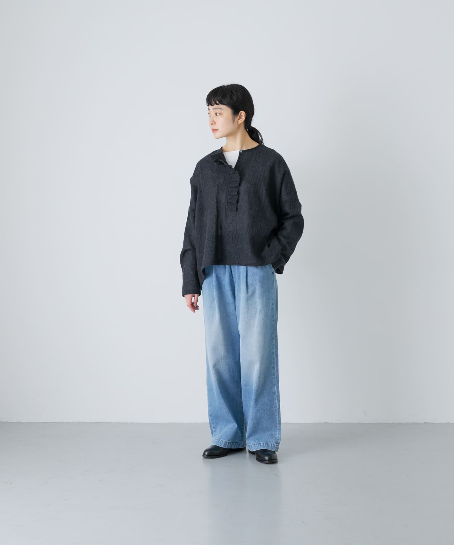 かぐれ「ウールワイドフリルプルオーバー」|シャツ・ブラウス|