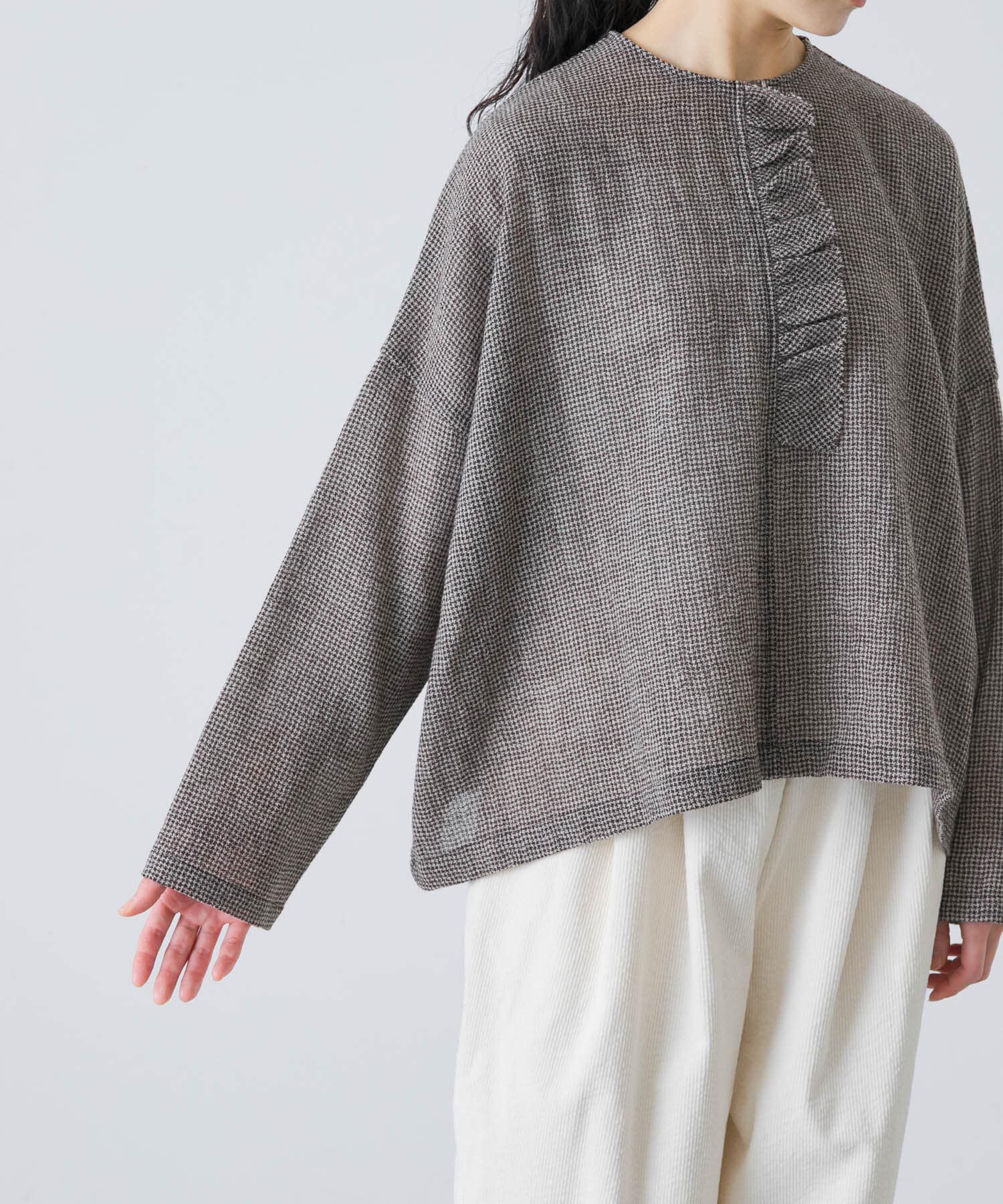 かぐれ「ウールワイドフリルプルオーバー」|シャツ・ブラウス|