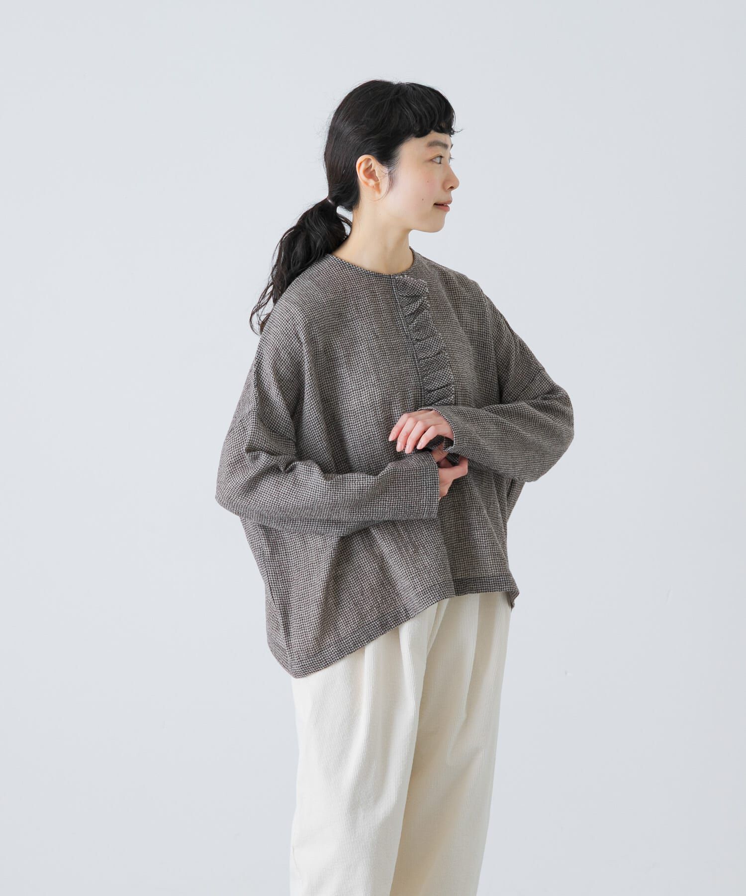 かぐれ「ウールワイドフリルプルオーバー」|シャツ・ブラウス|