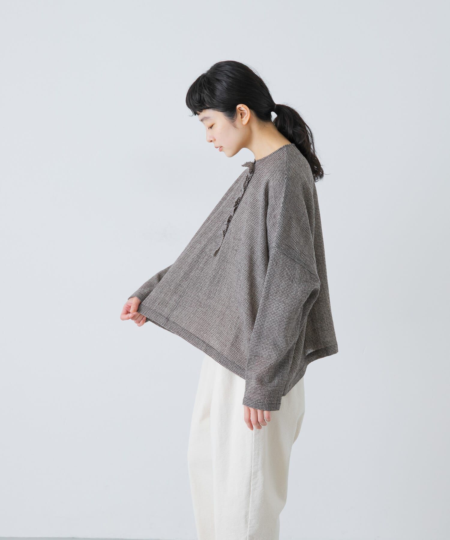 かぐれ「ウールワイドフリルプルオーバー」|シャツ・ブラウス|