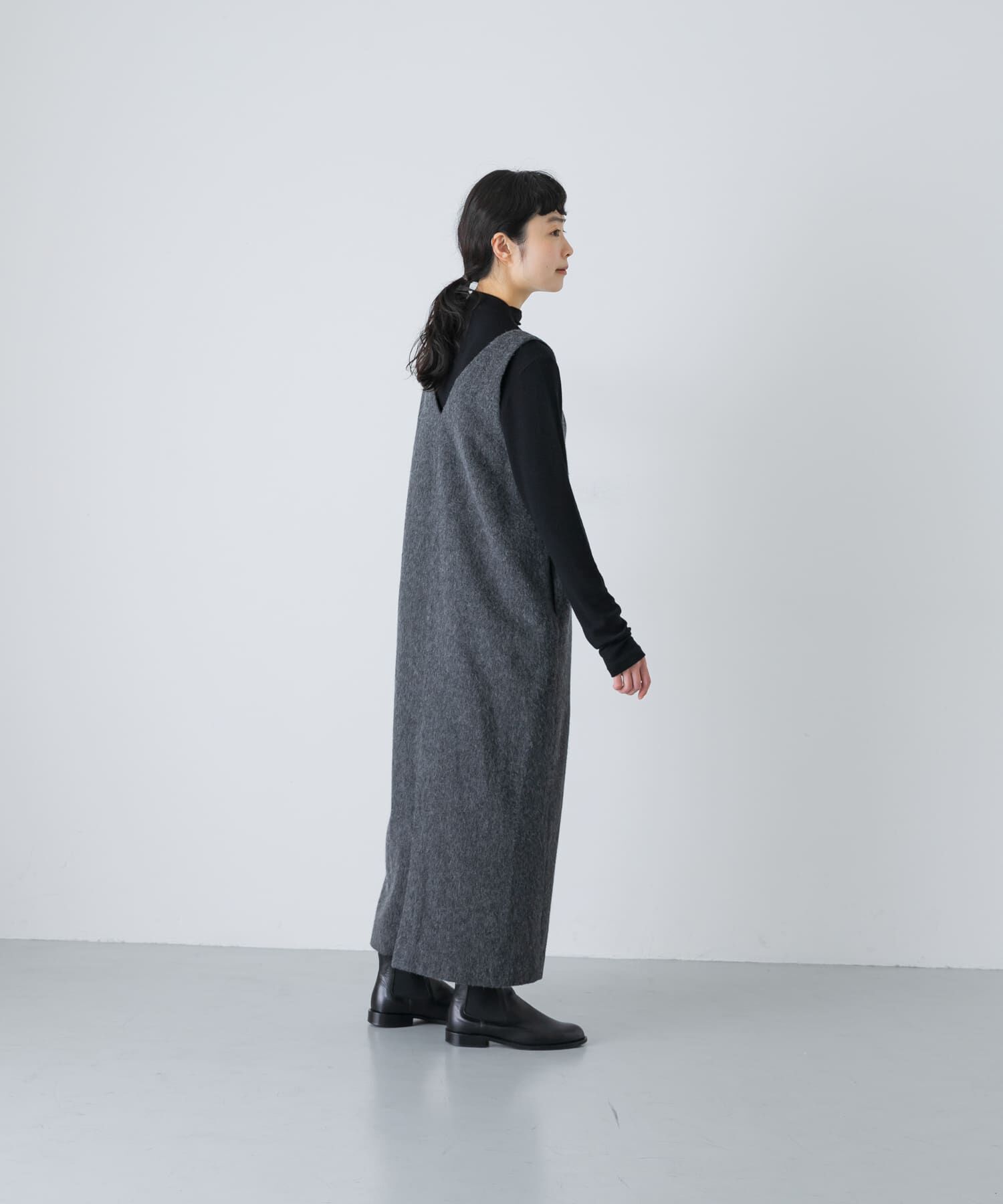 かぐれ「Vネックウールシャギーワンピース」|ワンピース|