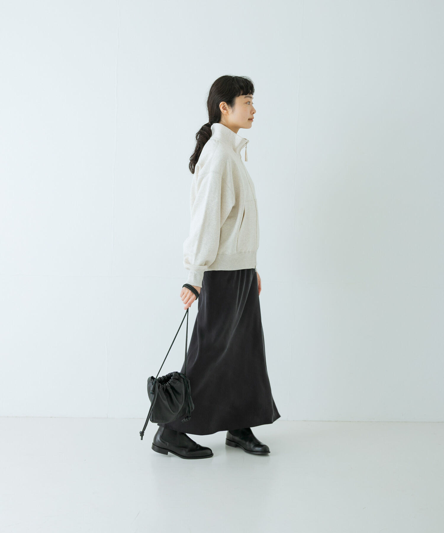 かぐれ「コットンスウェットスタンドジップ」|スウェット・ジャージ|