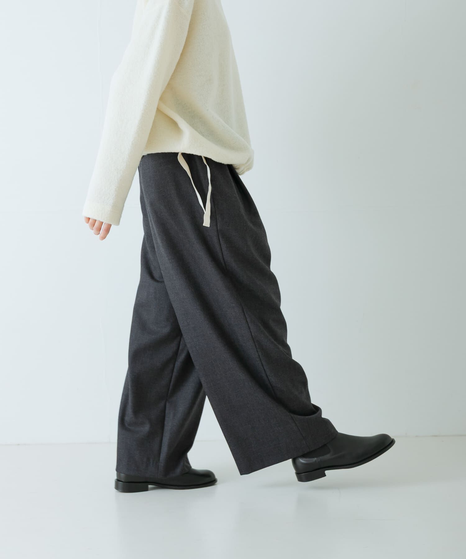 かぐれ「ウールフラノタックワイドパンツ」|その他|
