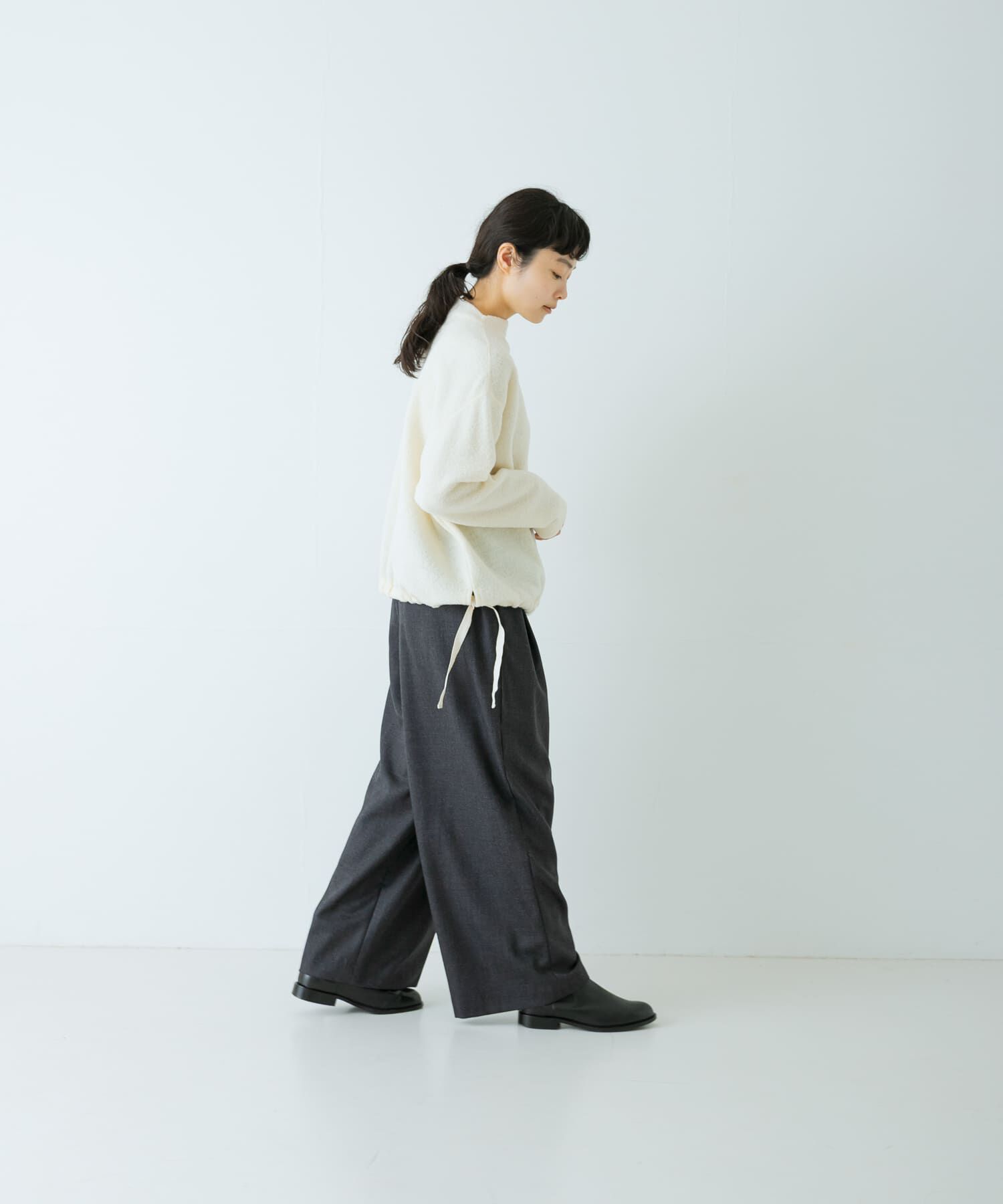 かぐれ「ウールフラノタックワイドパンツ」|その他|
