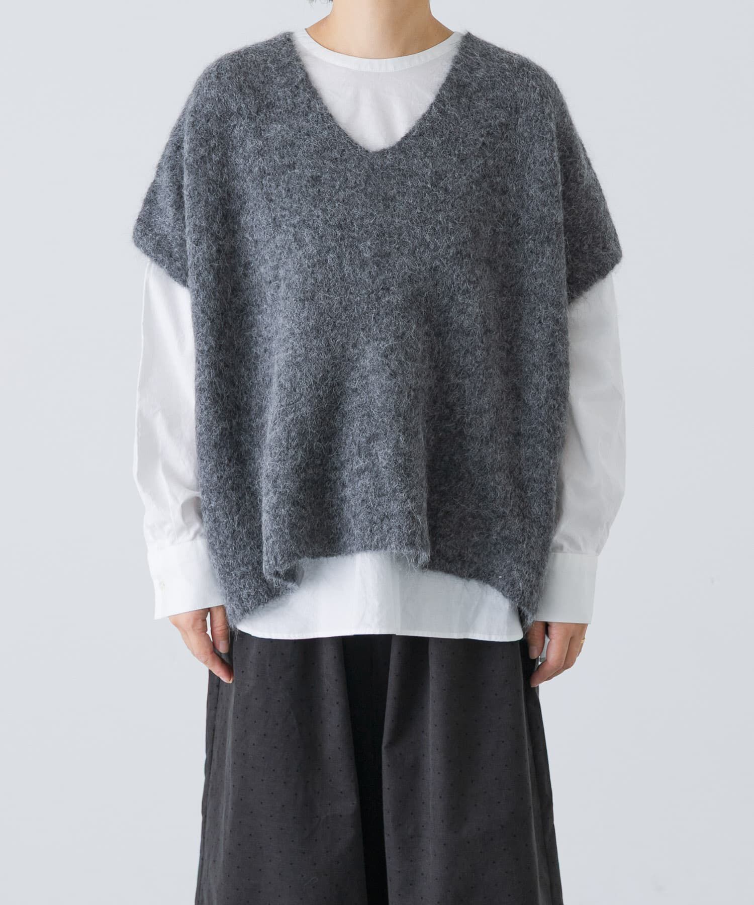 かぐれ「アルパカワイドニットベスト」|ベスト・ジレ|