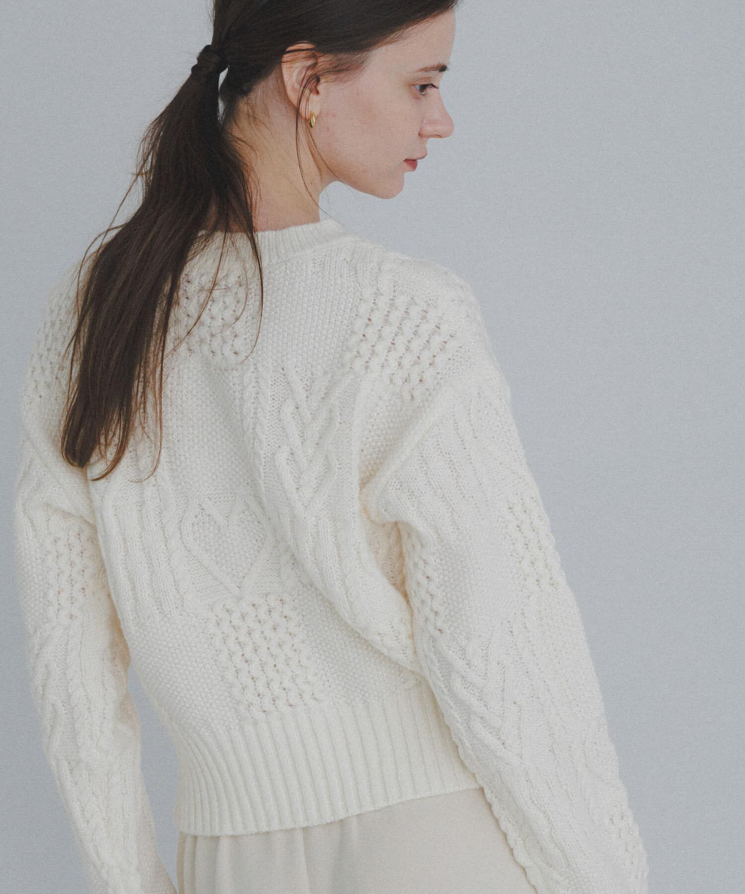 Sonny Label 「パッチワークハートケーブルニット」|ニット・セーター|オフホワイト