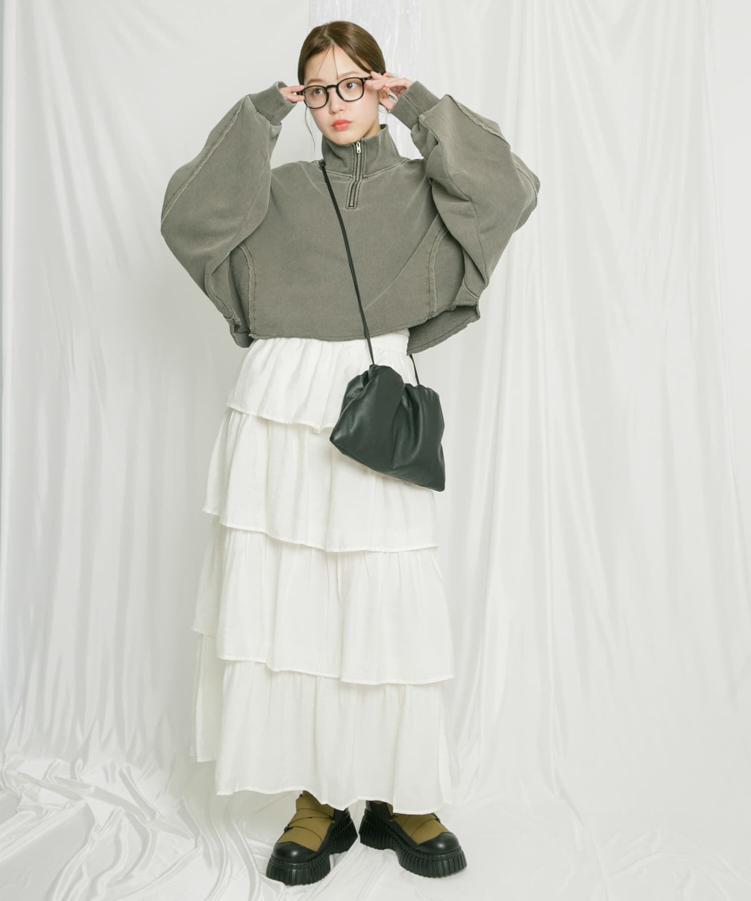  「ボールチェーンギャザーBAG」|ハンドバッグ|