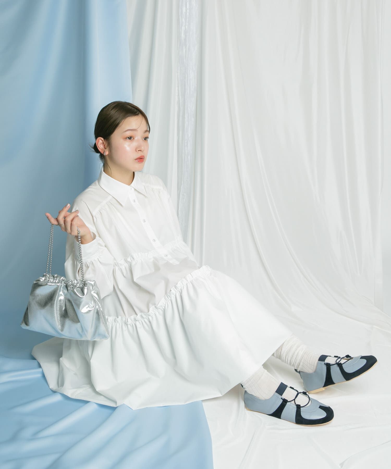  「ボールチェーンギャザーBAG」|ハンドバッグ|