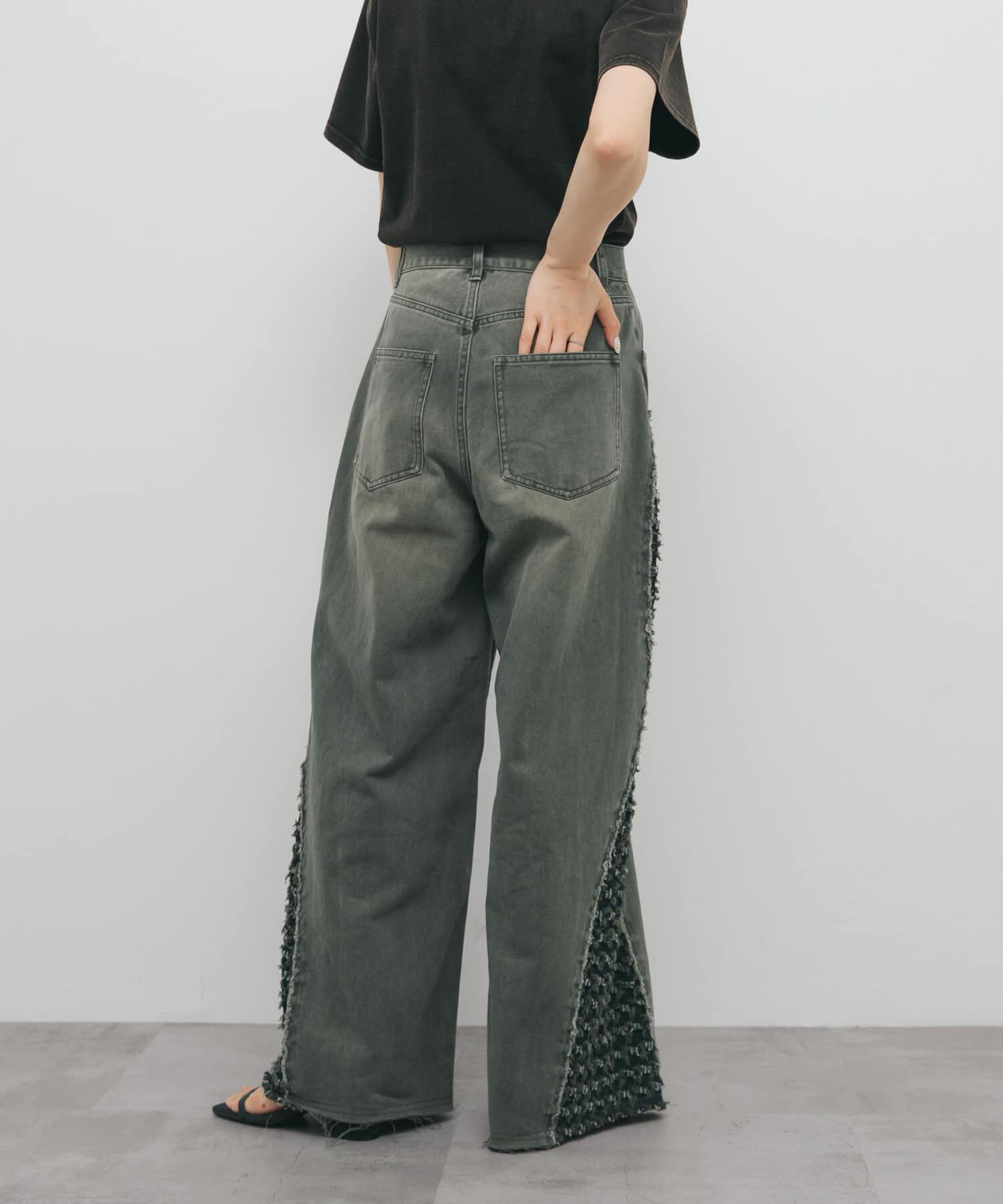  「『2サイズ展開』ジャガードラインデニム」|デニム|