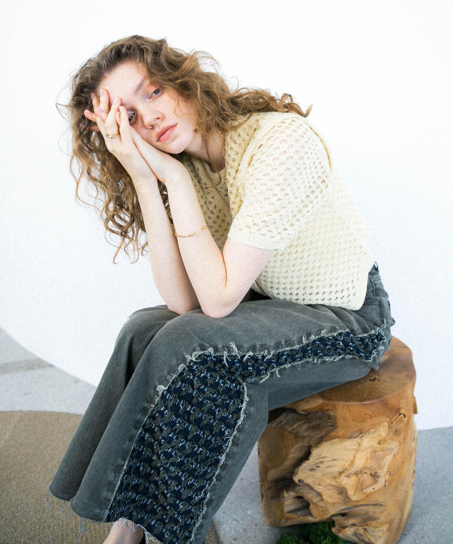  「『2サイズ展開』ジャガードラインデニム」|デニム|