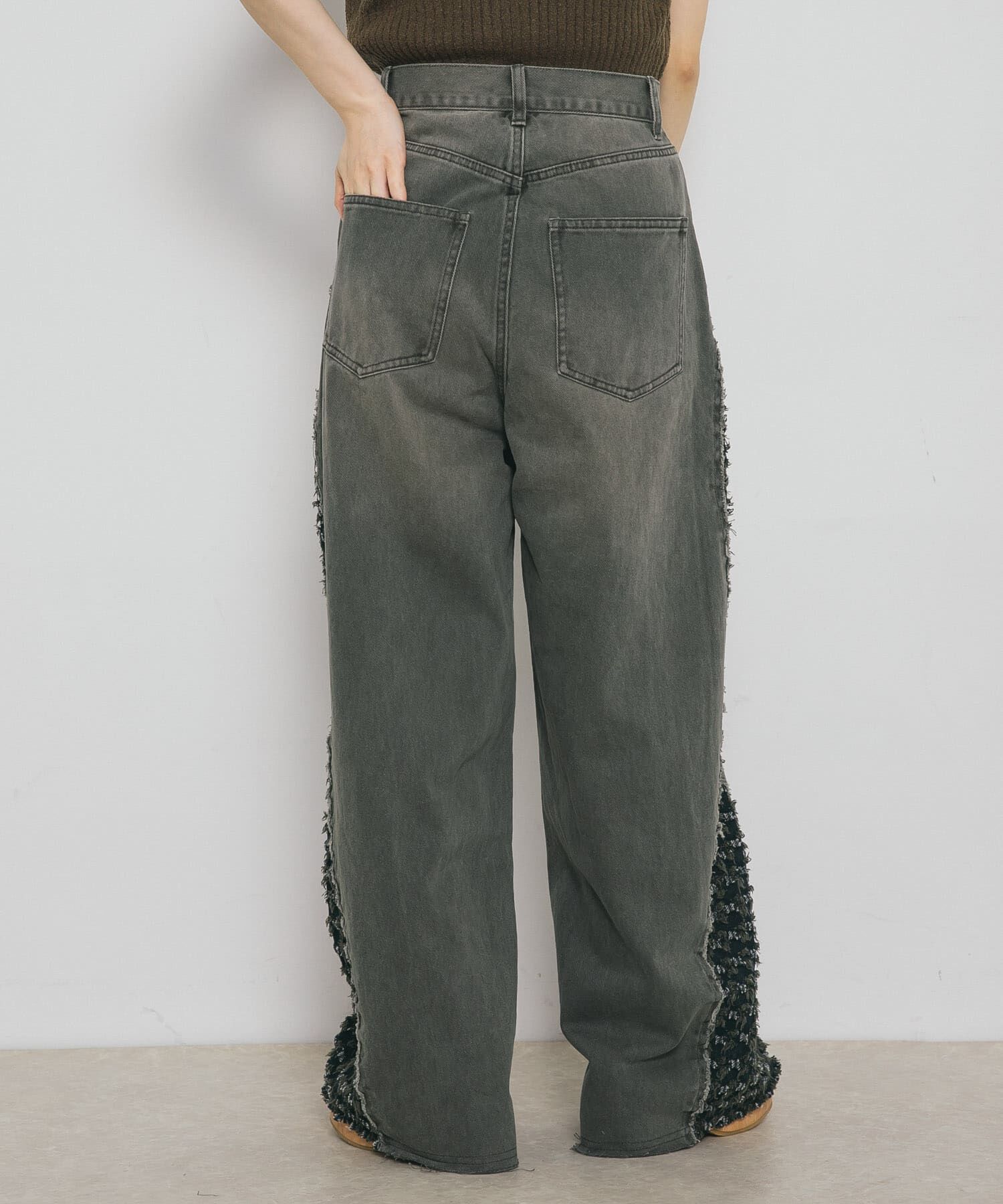  「『2サイズ展開』ジャガードラインデニム」|デニム|