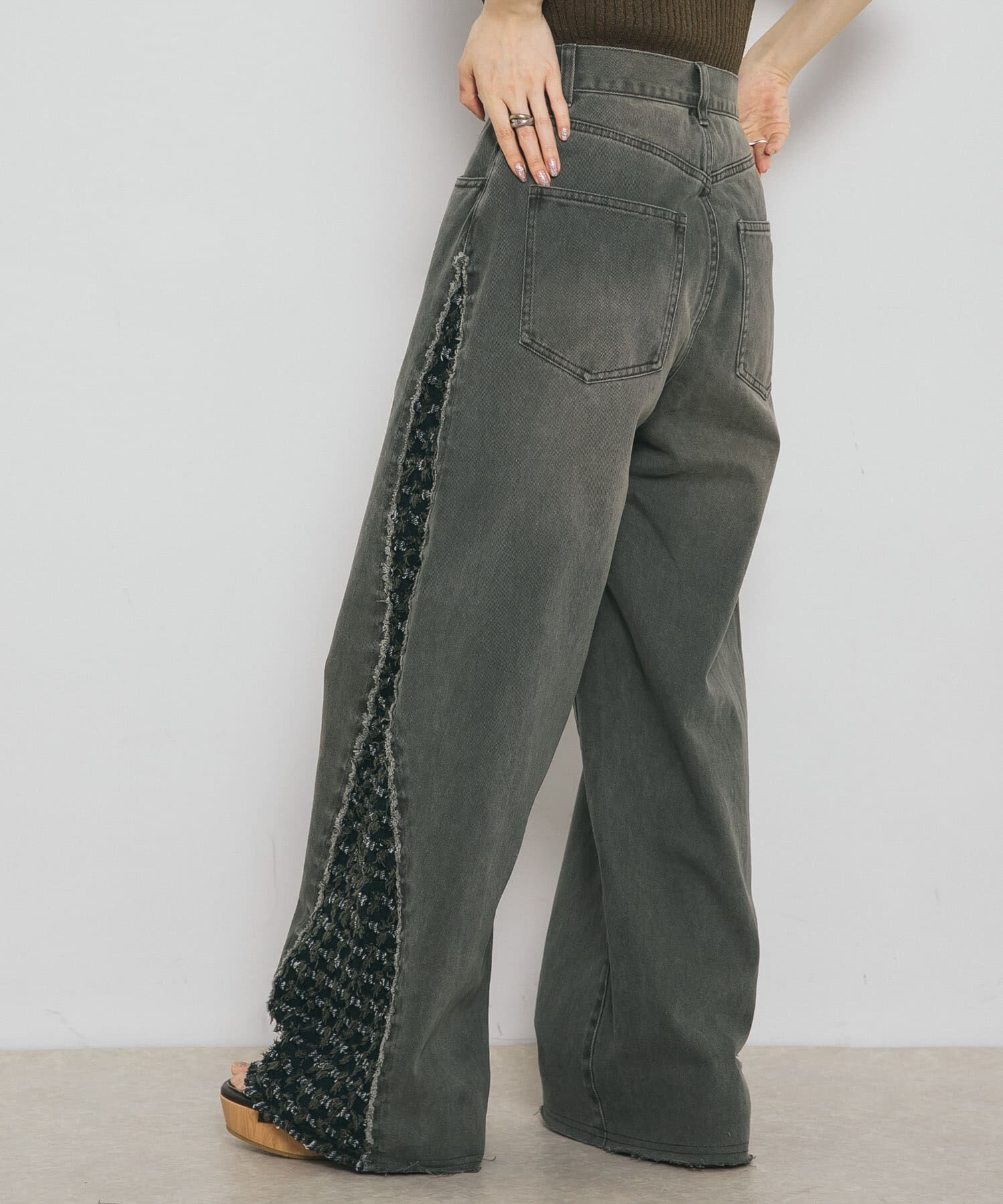  「『2サイズ展開』ジャガードラインデニム」|デニム|