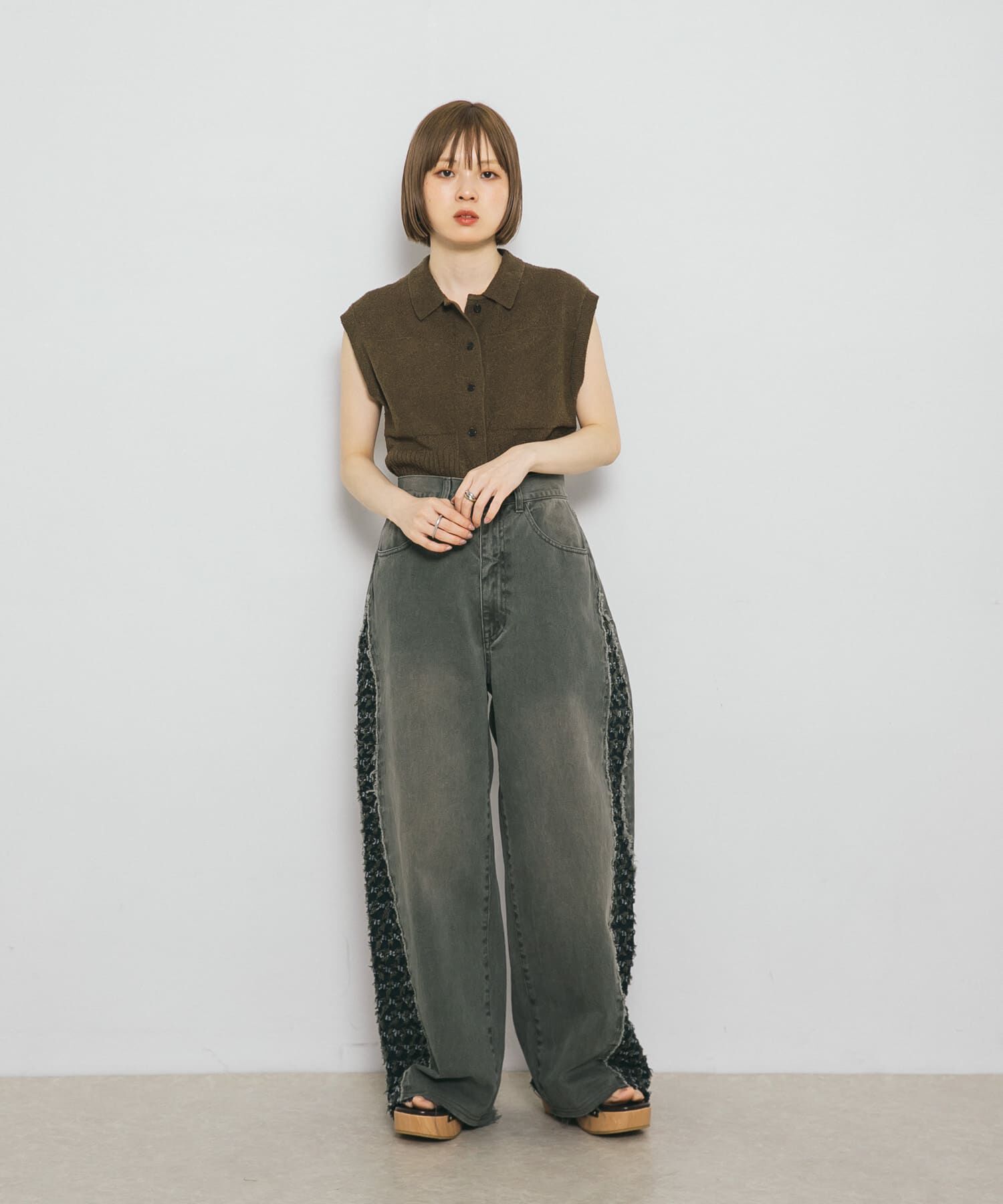  「『2サイズ展開』ジャガードラインデニム」|デニム|