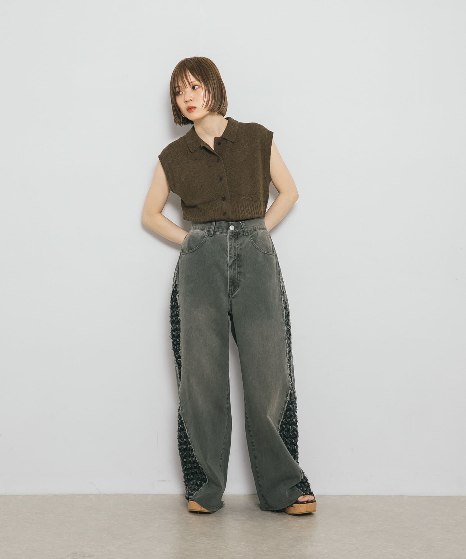  「『2サイズ展開』ジャガードラインデニム」|デニム|