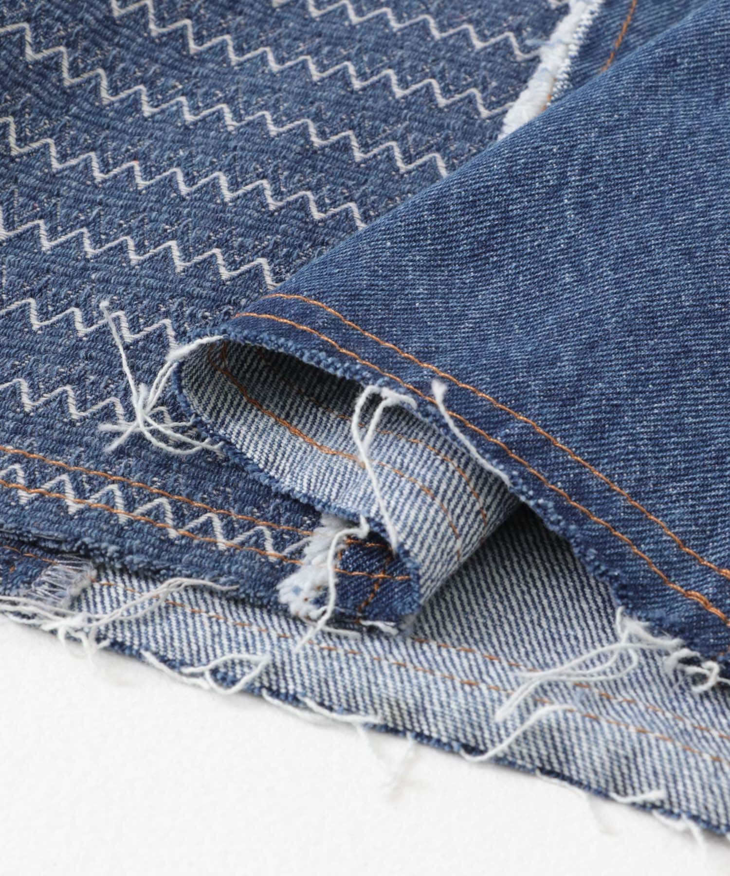  「『2サイズ展開』ジャガードラインデニム」|デニム|