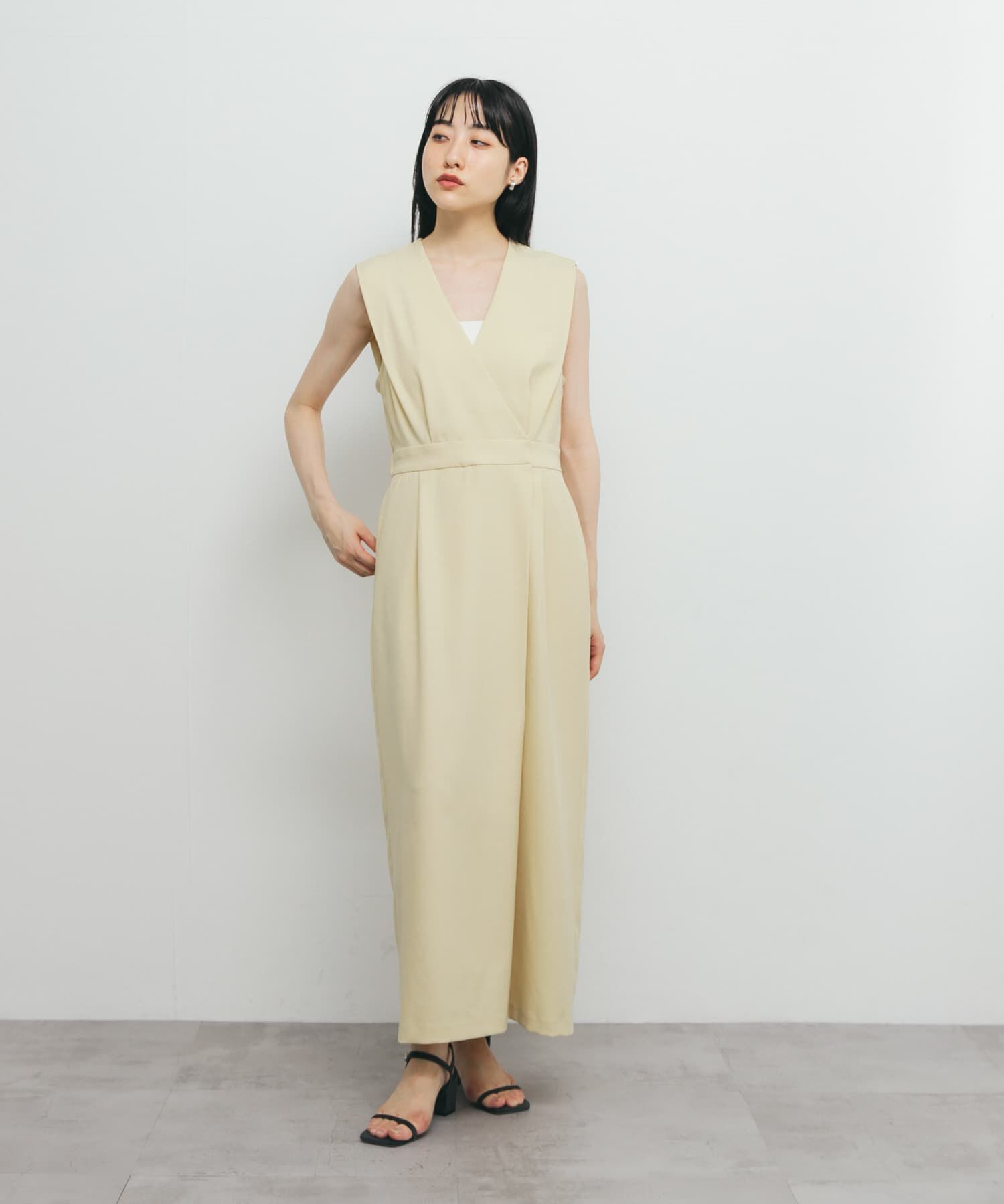  「カシュクールラップジャンパースカート」|ワンピース|