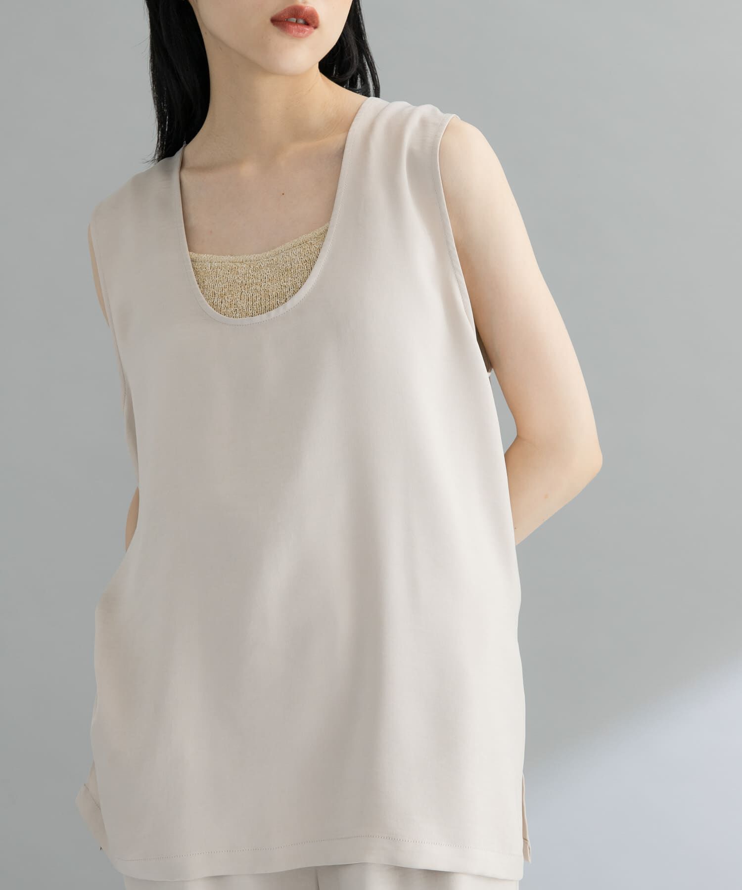  「『WEB限定』サテンセットアップ」|その他|ベージュ