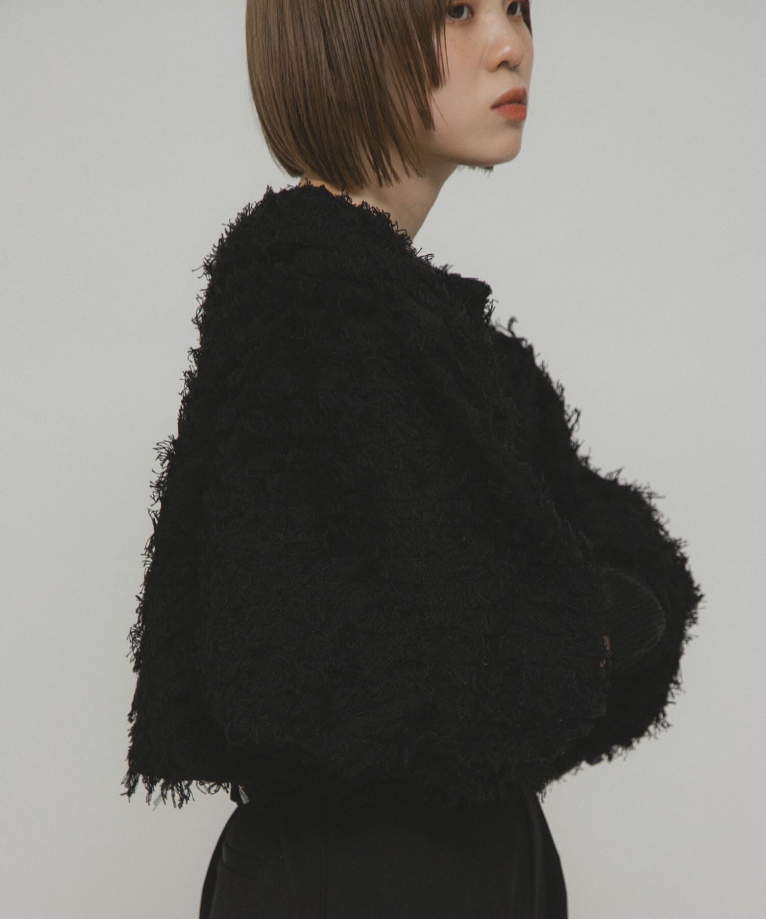 「2WAYフリンジカーディガン」|カーディガン|ブラック