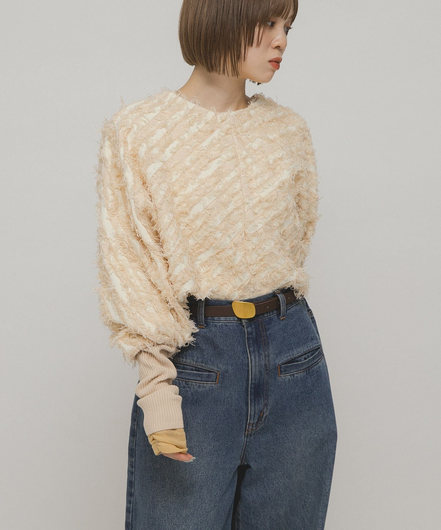  「2WAYフリンジカーディガン」|カーディガン|ベージュ系その他