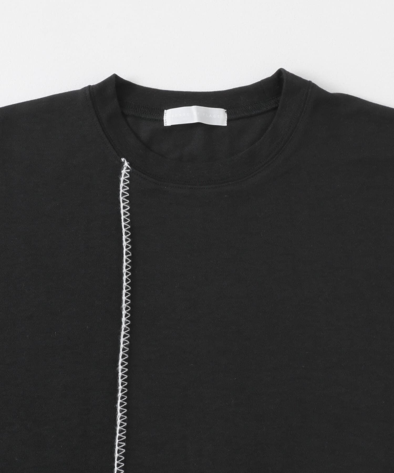 SENSE OF PLACE by URBAN RESEARCH「『ユニセックス』ブランケットステッチルーズTシャツ(5分袖)」|Tシャツ・カットソー|