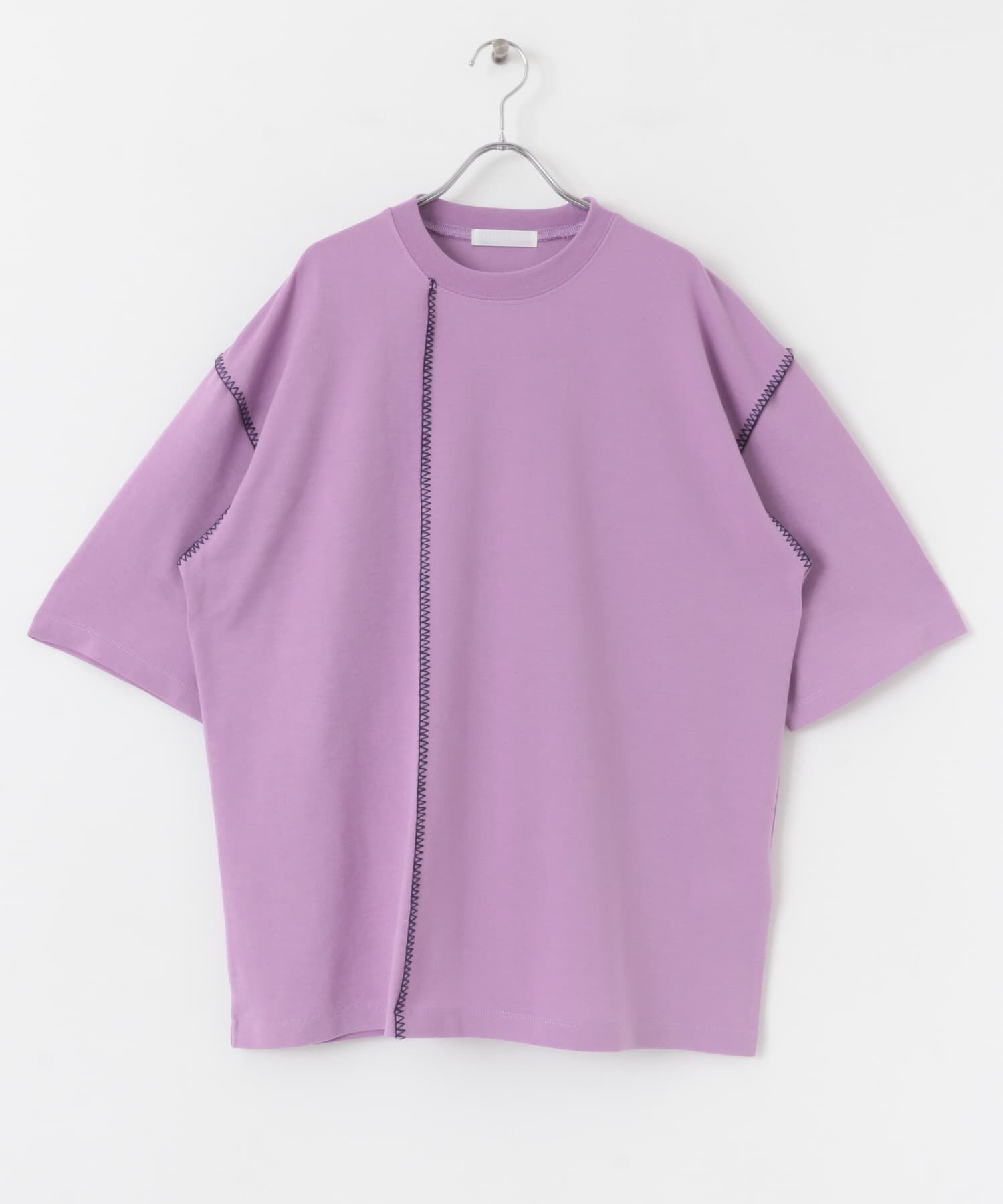 SENSE OF PLACE by URBAN RESEARCH「『ユニセックス』ブランケットステッチルーズTシャツ(5分袖)」|Tシャツ・カットソー|