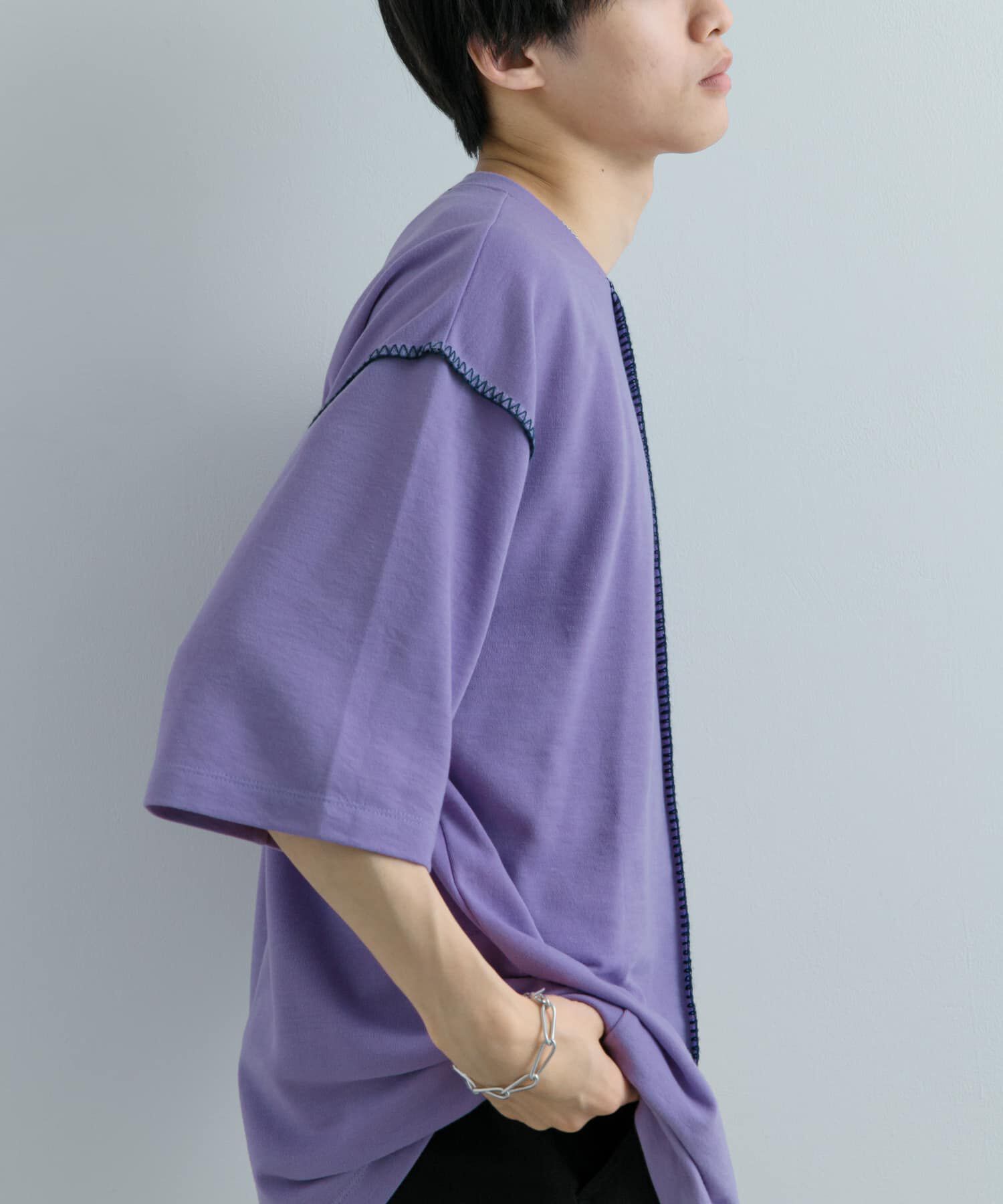 SENSE OF PLACE by URBAN RESEARCH「『ユニセックス』ブランケットステッチルーズTシャツ(5分袖)」|Tシャツ・カットソー|