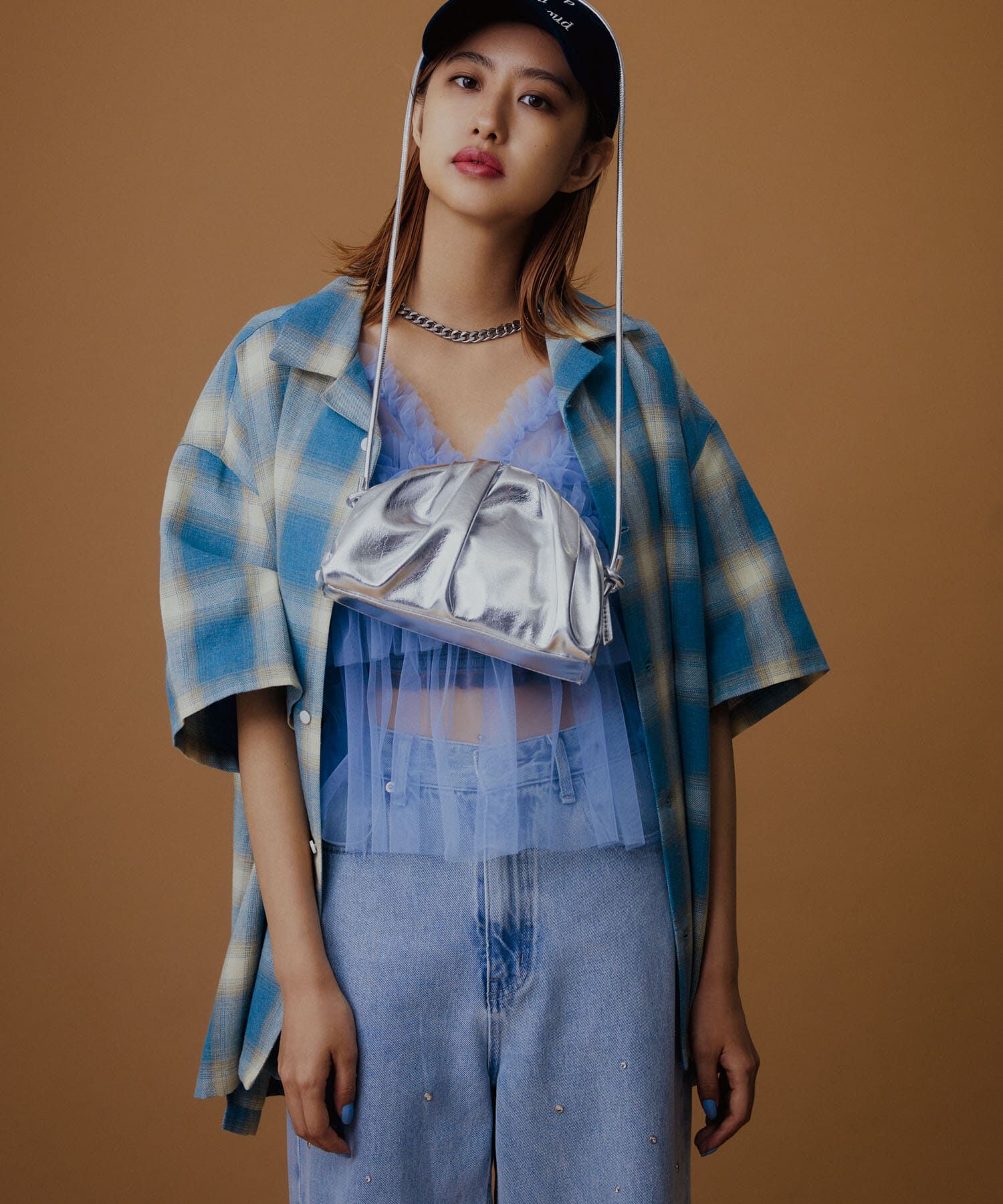 SENSE OF PLACE by URBAN RESEARCH「『Sサイズあり』『ユニセックス』オンブレチェックオープンカラーシャツ」|シャツ・ブラウス|