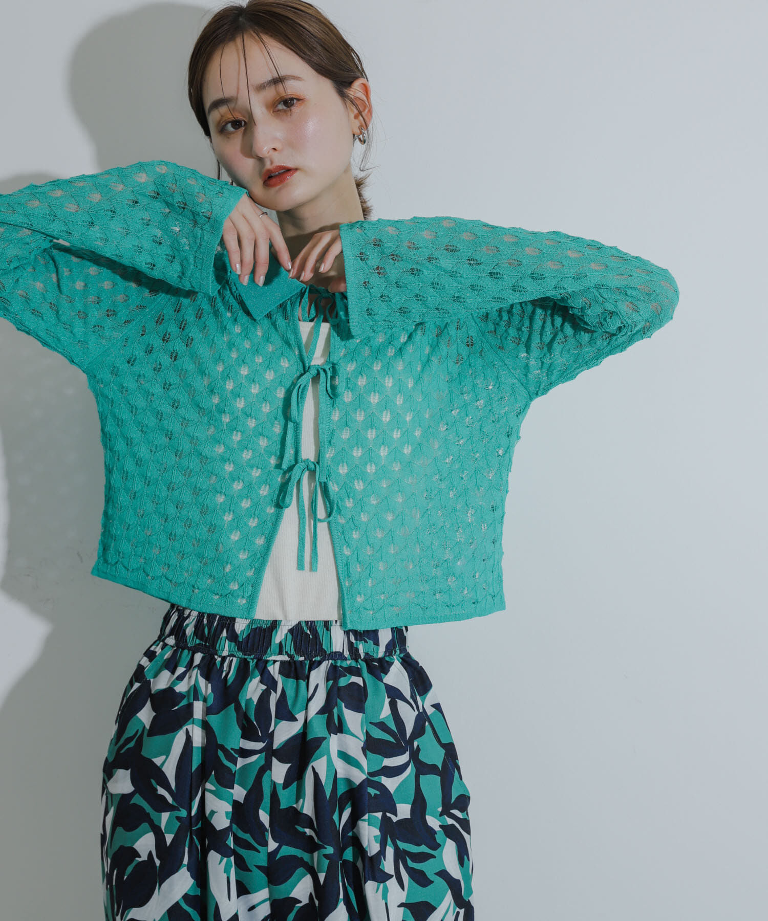 SENSE OF PLACE by URBAN RESEARCH「トゲトゲニットリボンカーディガン」|カーディガン|