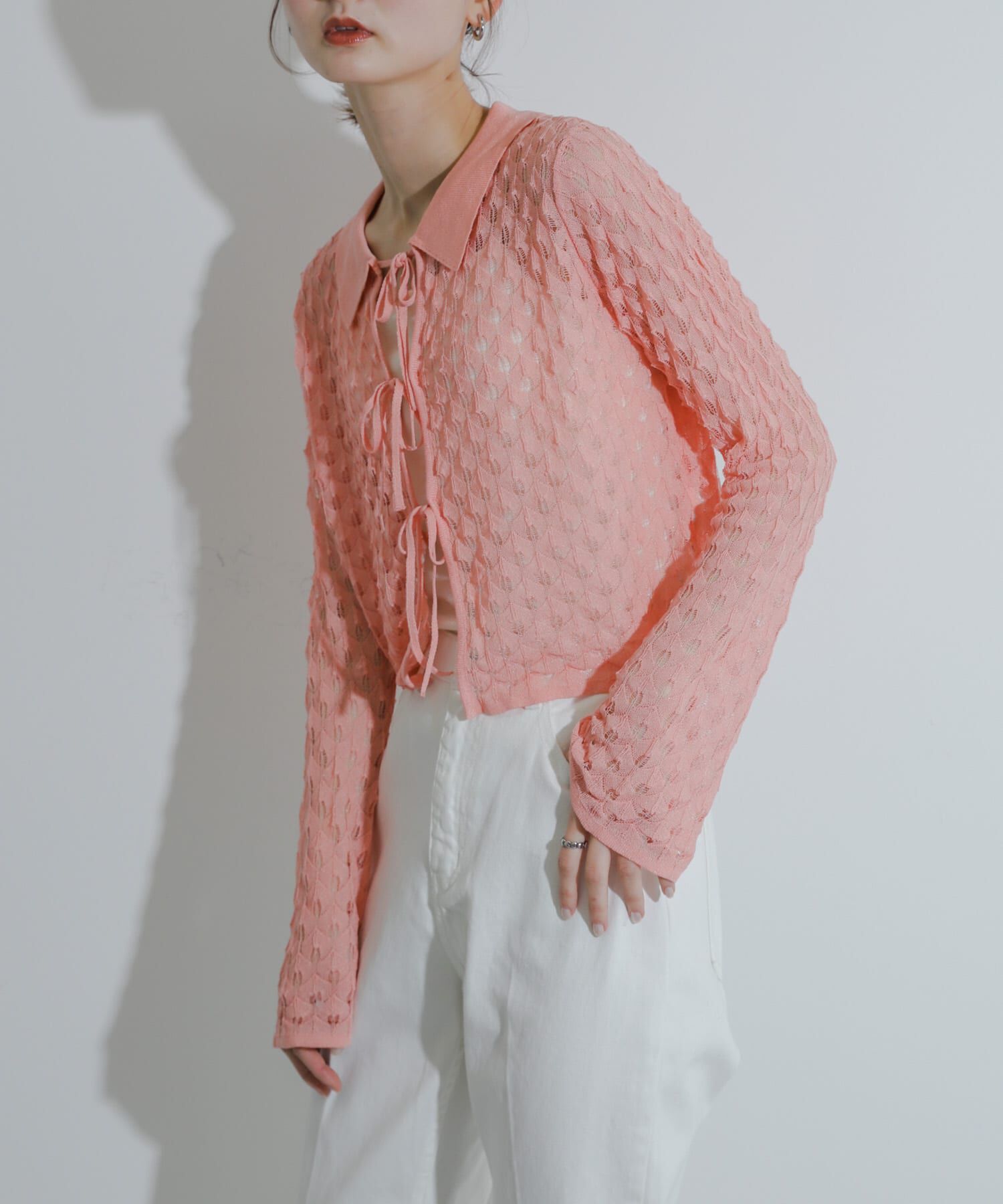 SENSE OF PLACE by URBAN RESEARCH「トゲトゲニットリボンカーディガン」|カーディガン|